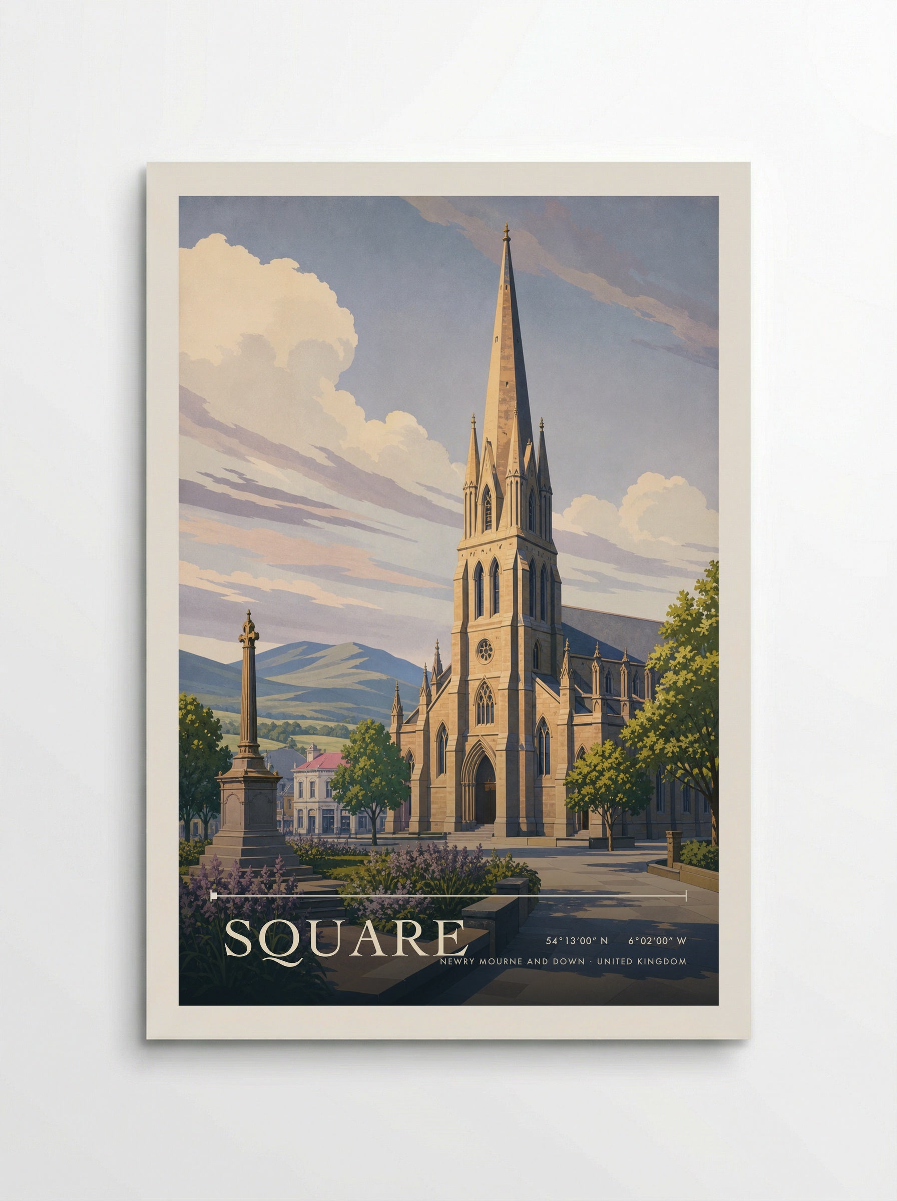 Square Newry Mourne and Down United Kingdom Travel Poster - Poster