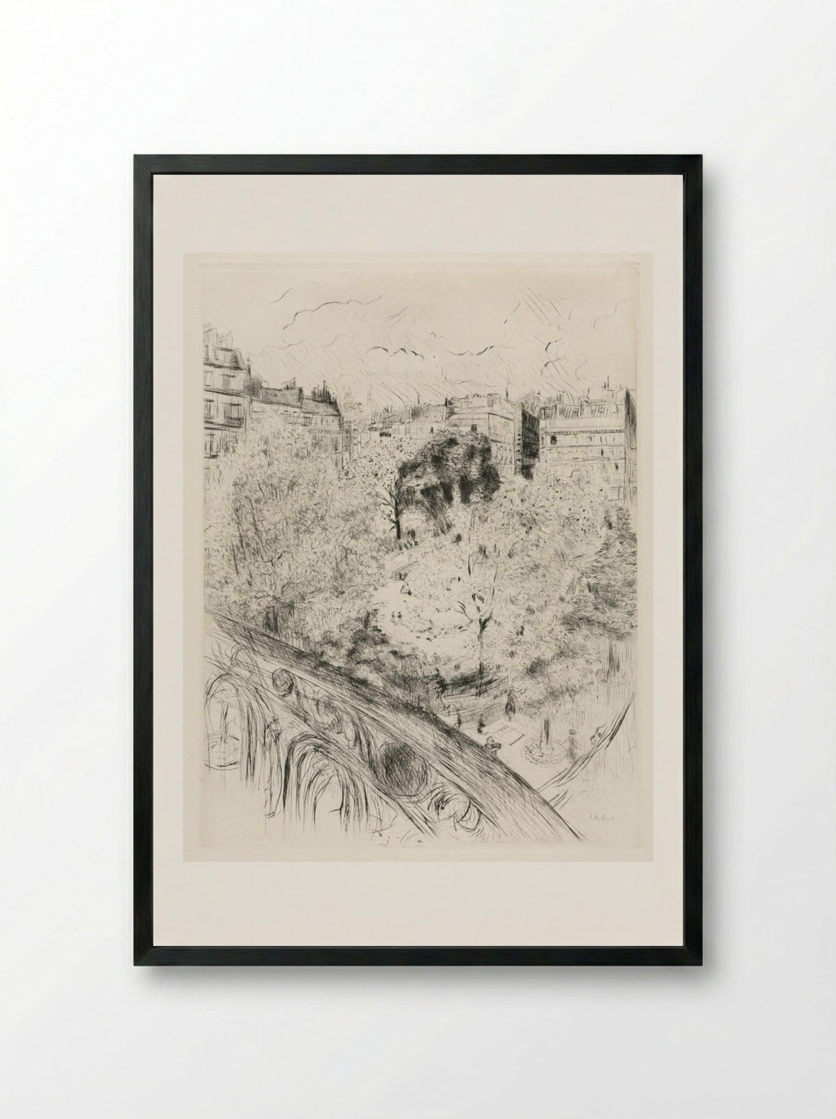 Square Vintimille - Édouard Vuillard - Framed Print Black