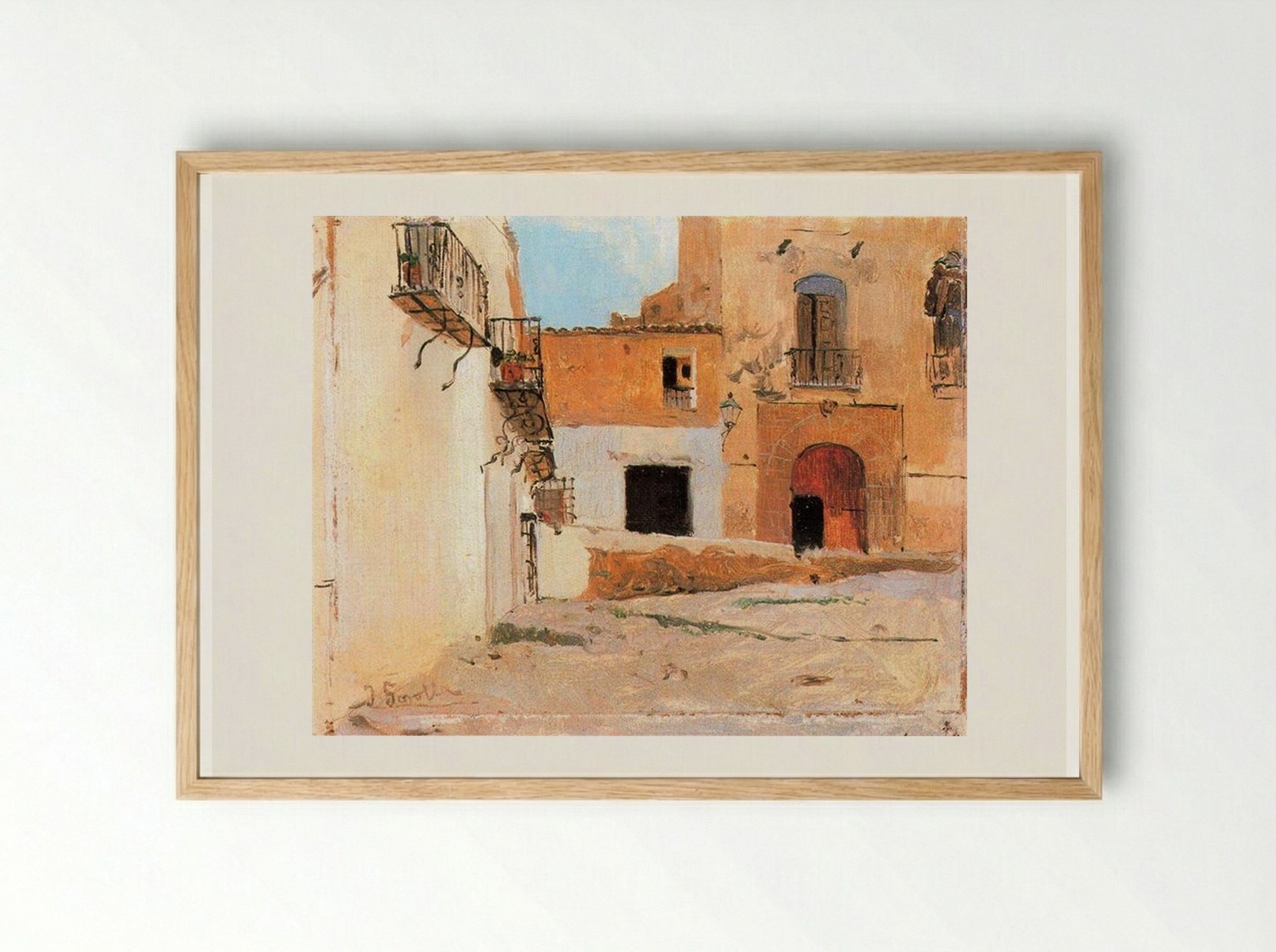Square of Valencia - Joaquín Sorolla - Framed Print Wood