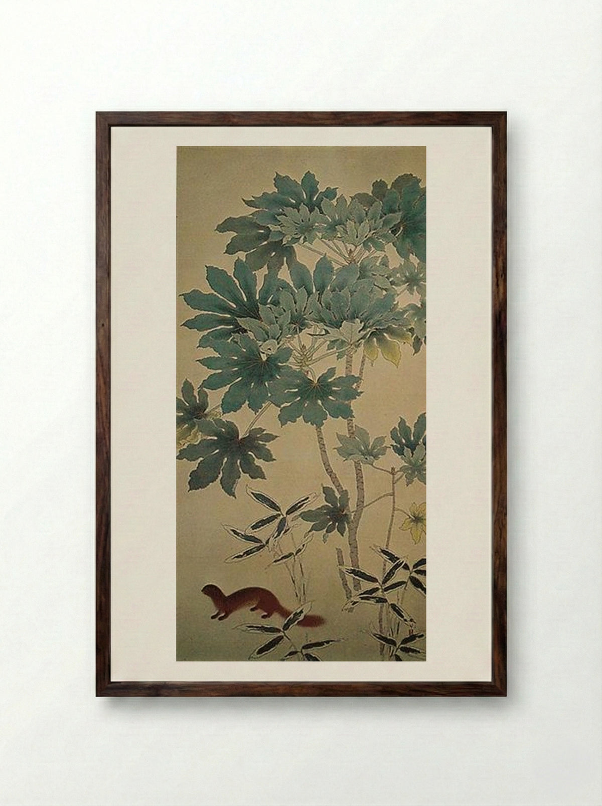 Squirrel - Hishida Shunso - Framed Print Dark Wood