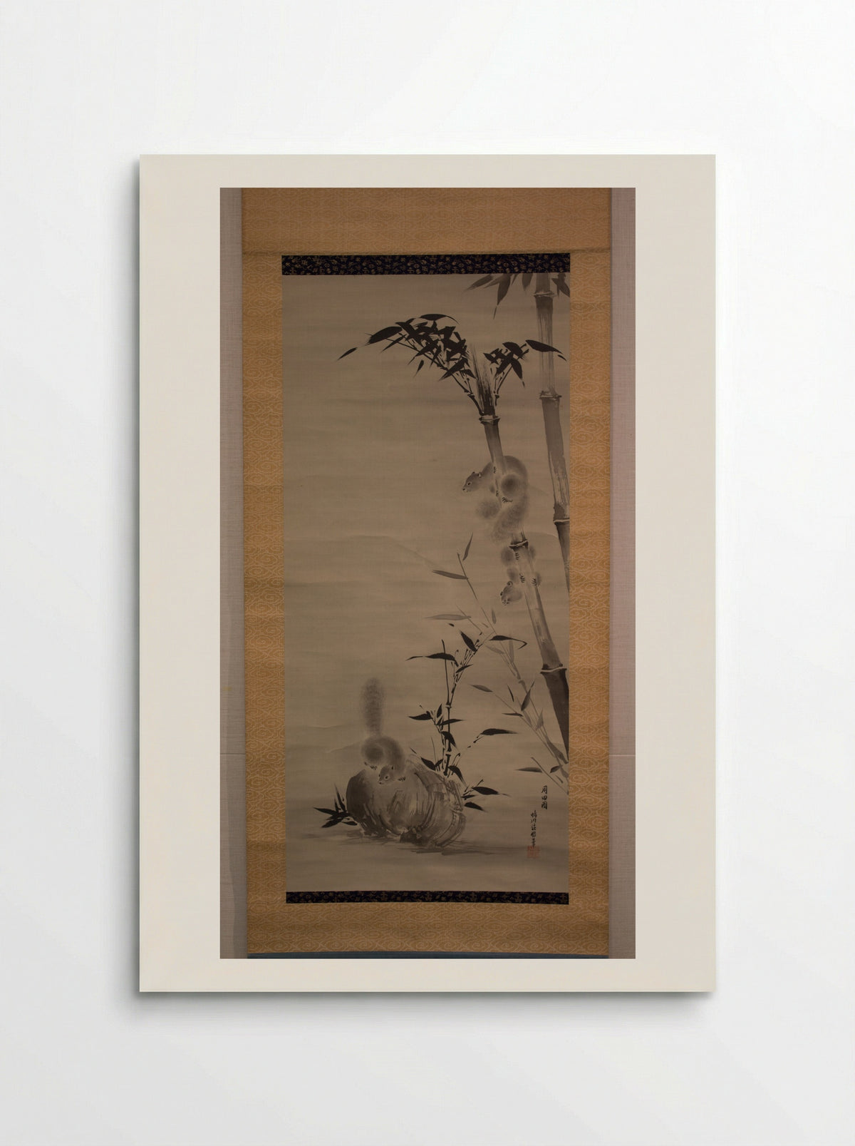 Squirrels on Bamboo and Rock - Kano Osanobu - Poster