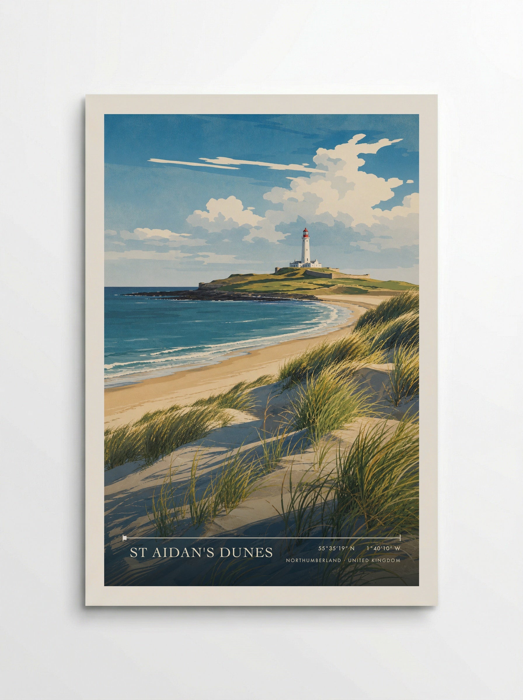 St Aidan's Dunes Northumberland United Kingdom Travel Poster - Poster