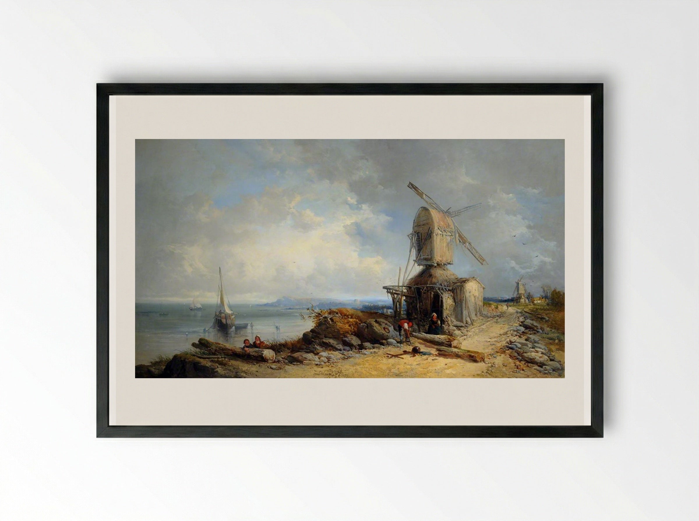 St Aubin's Bay, Jersey - James Webb - Framed Print Black