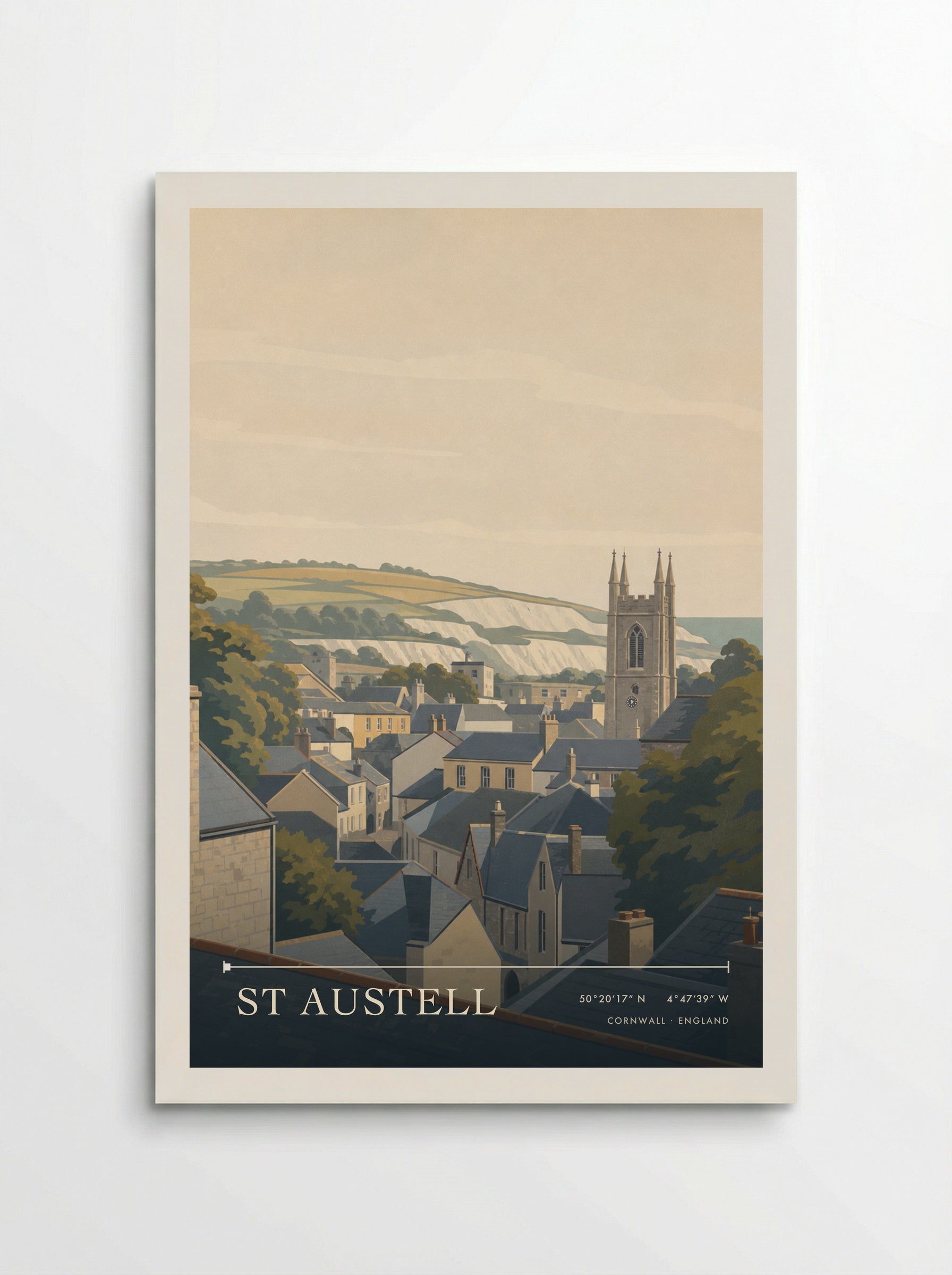St Austell Cornwall England Travel Poster - Poster