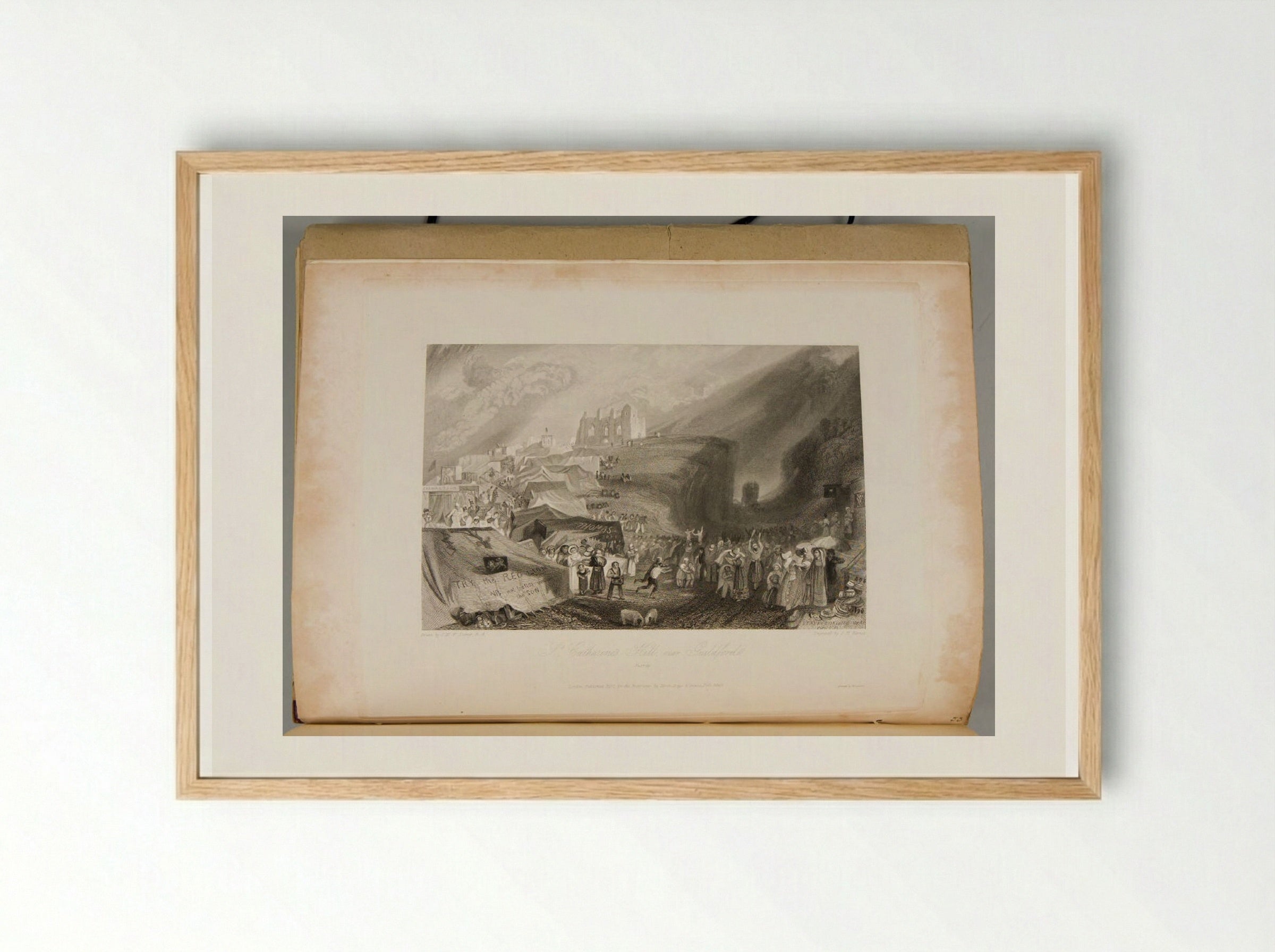 St Catherine's Hill, near Guildford - J.M.W. Turner - Framed Print Wood