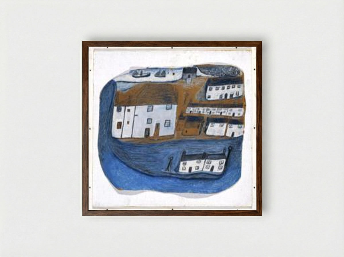 St Ives - Alfred Wallis - Framed Print Dark Wood