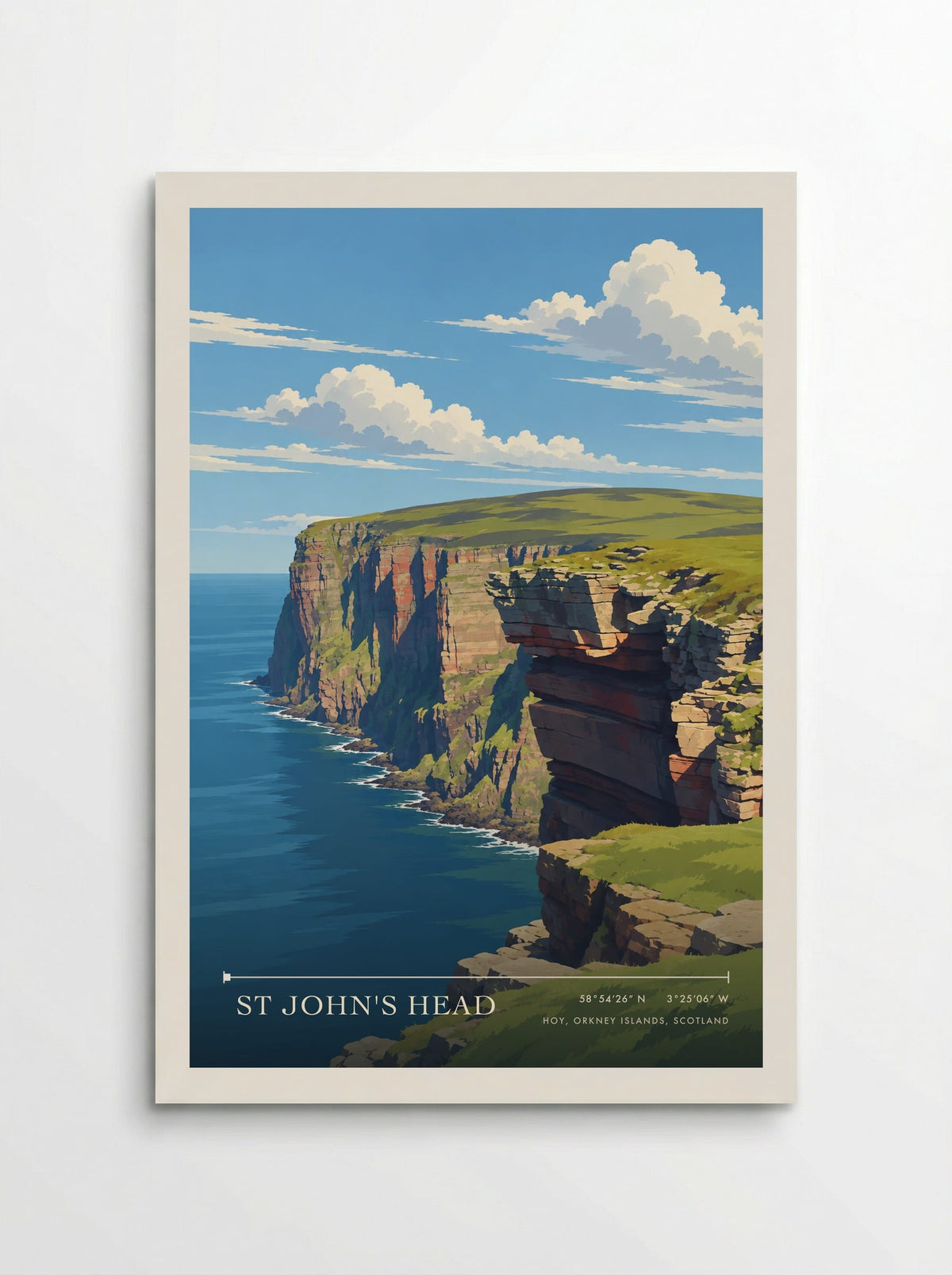 St John's Head, Hoy, Orkney Islands, Scotland | Travel Poster - Poster