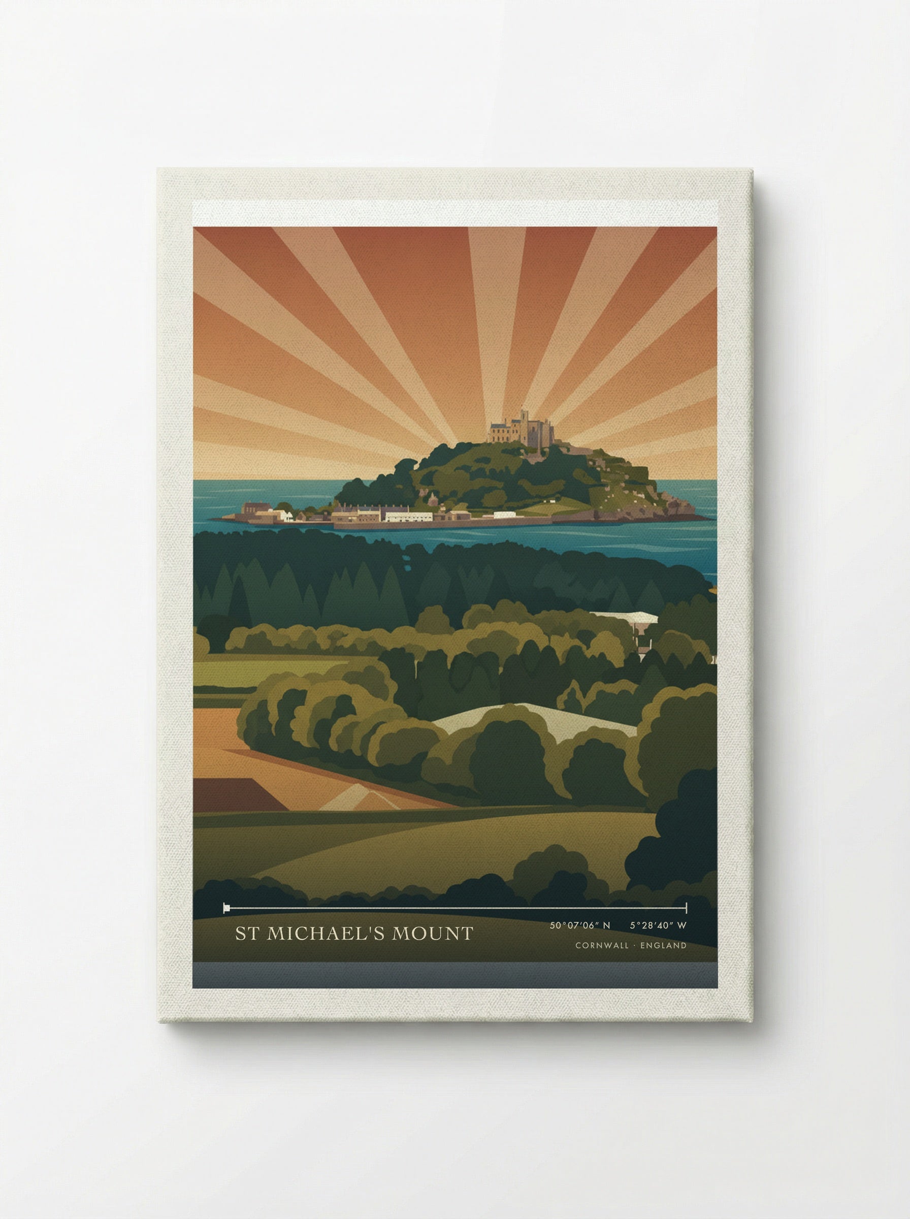 St Michael's Mount Cornwall England Travel Poster - Canvas