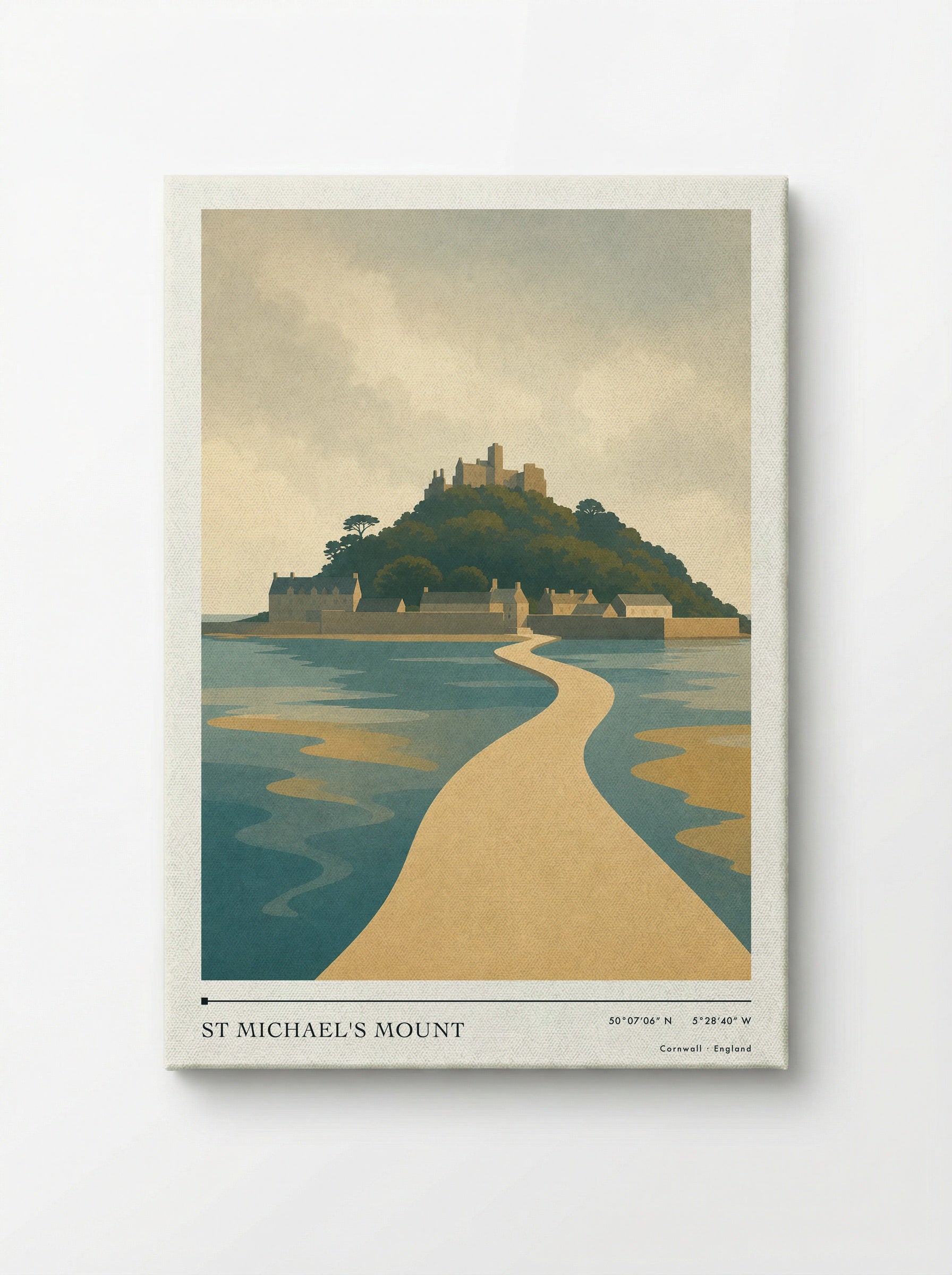 St Michael's Mount Travel Poster Artwork - Canvas