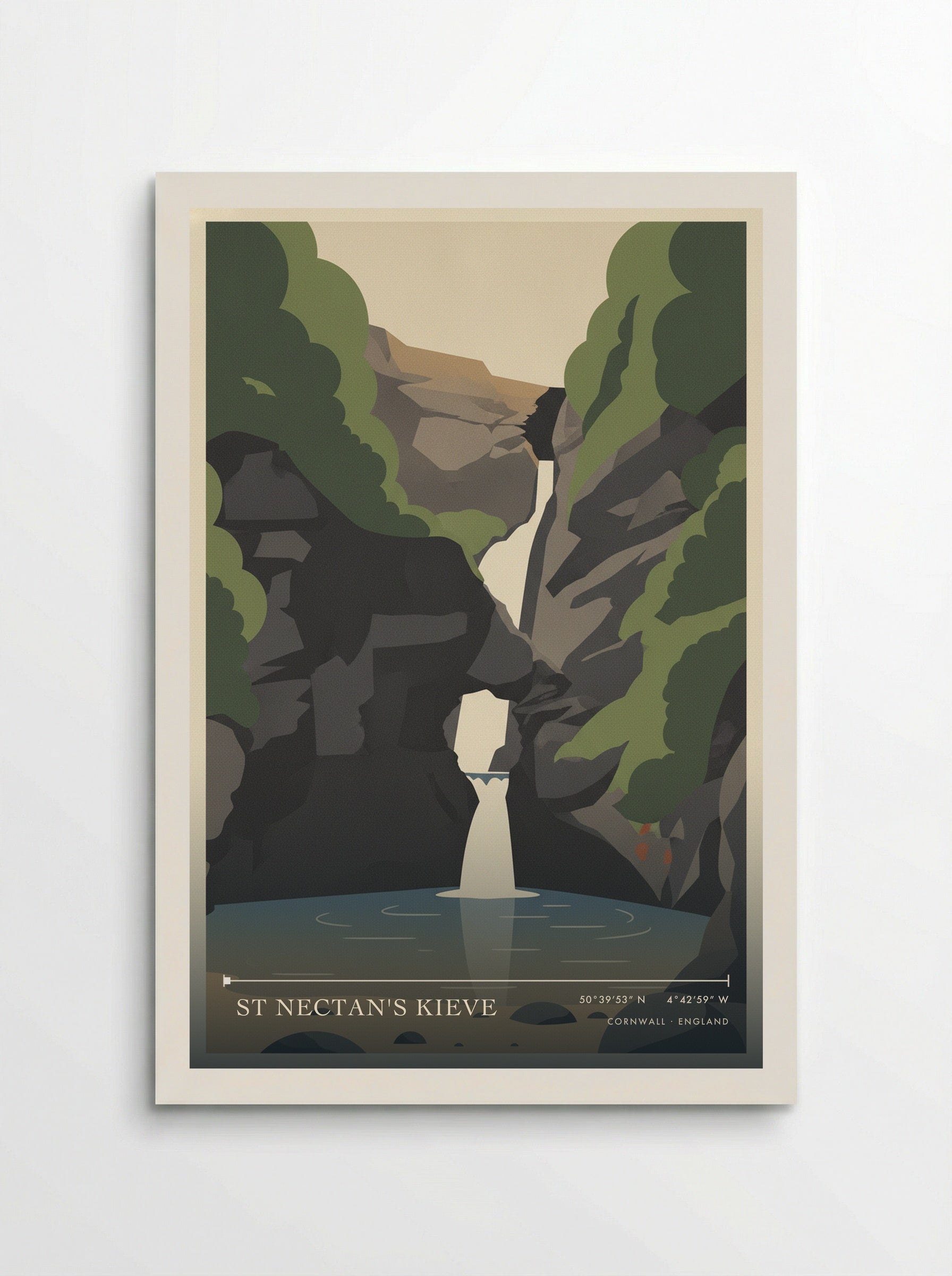 St Nectan's Kieve Cornwall England Travel Poster - Poster