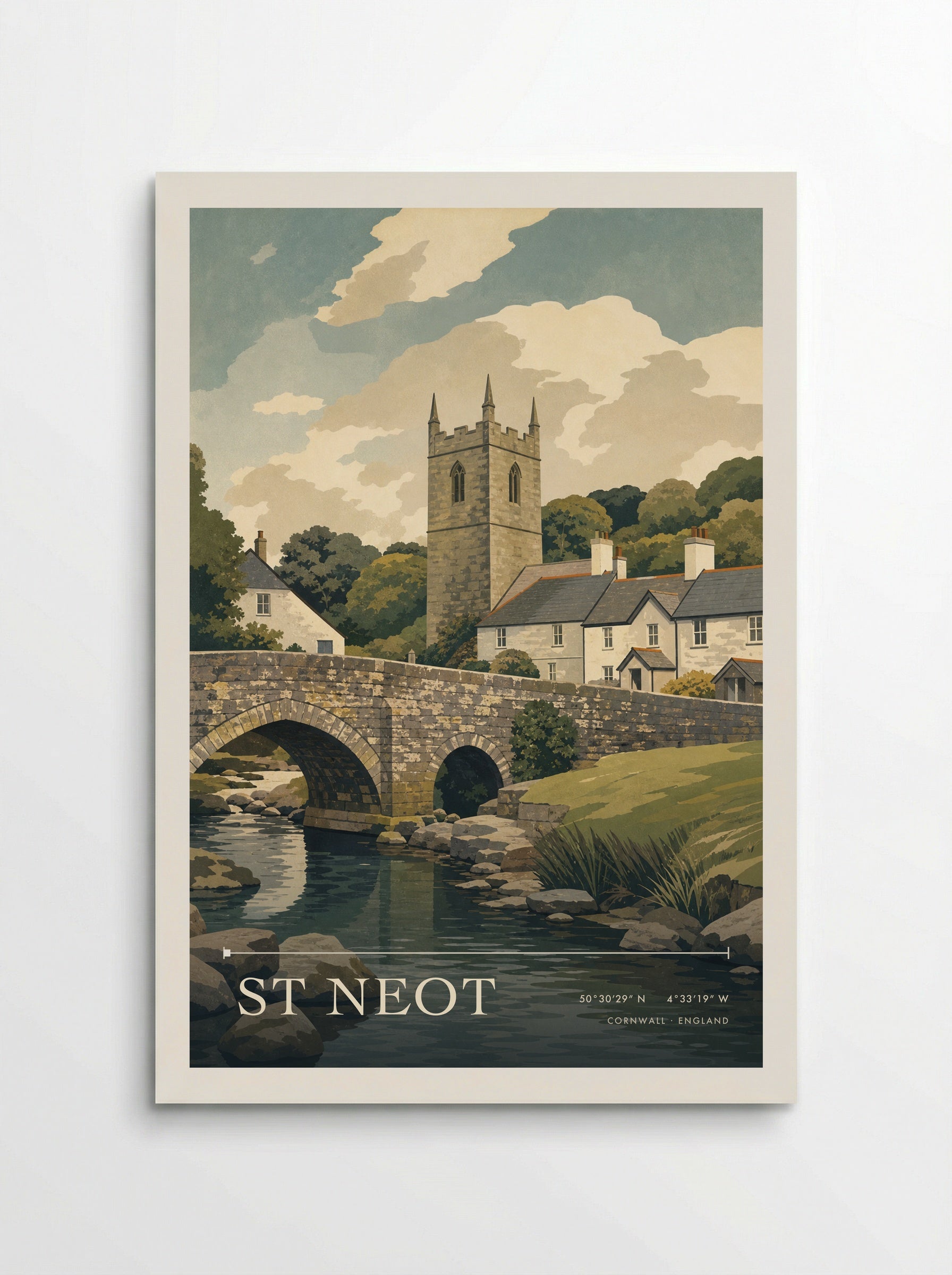 St Neot Cornwall England Travel Poster - Poster