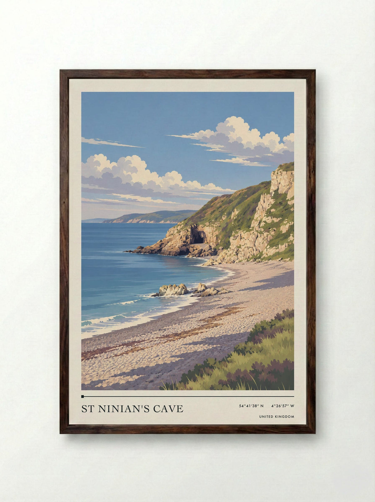 St Ninian's Cave | Travel Poster - Framed Print Dark Wood