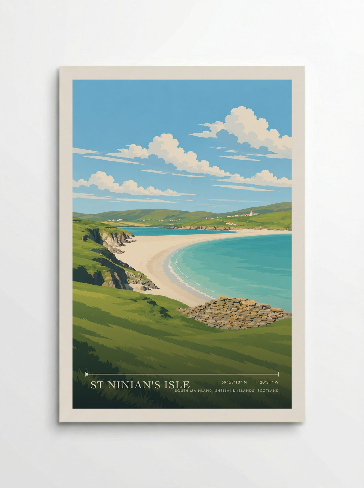 St Ninian's Isle, South Mainland, Shetland Islands, Scotland | Travel Poster - Poster