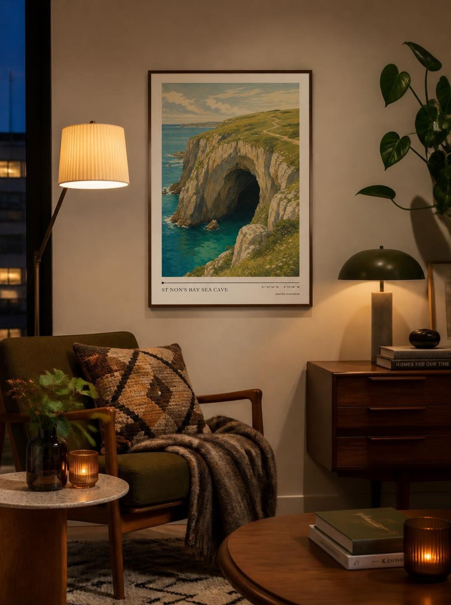 St Non's Bay sea cave United Kingdom Travel Poster - Lifestyle