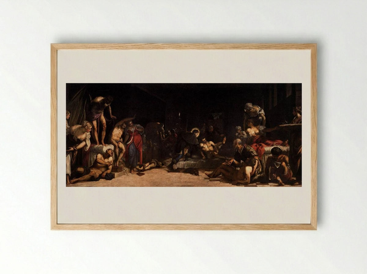 St Roch in the Hospital - Tintoretto - Framed Print Wood