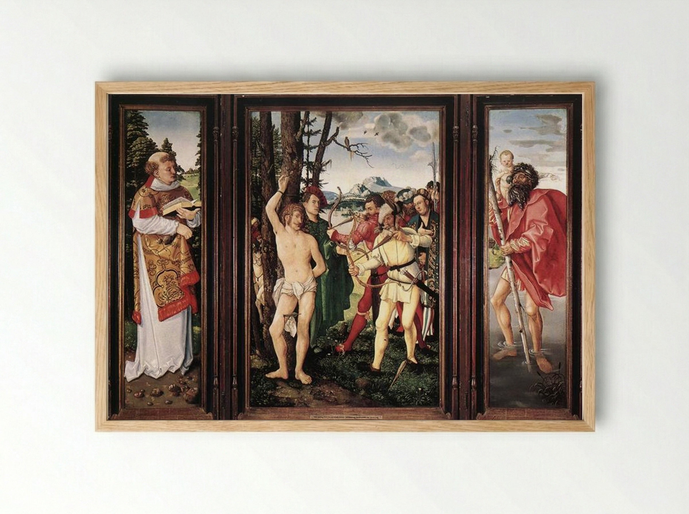 St Sebastian Altarpiece - Hans Baldung - Framed Print Wood