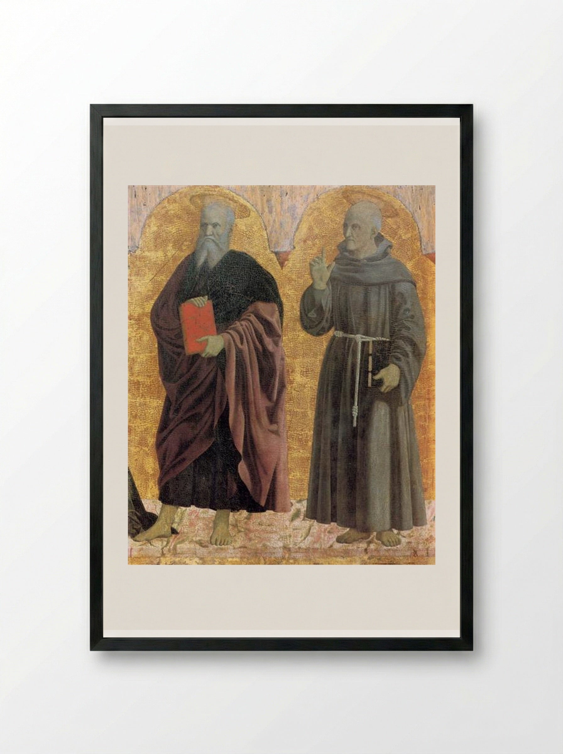 St. Andrew and St. Bernardino - Piero della Francesca - Framed Print Black