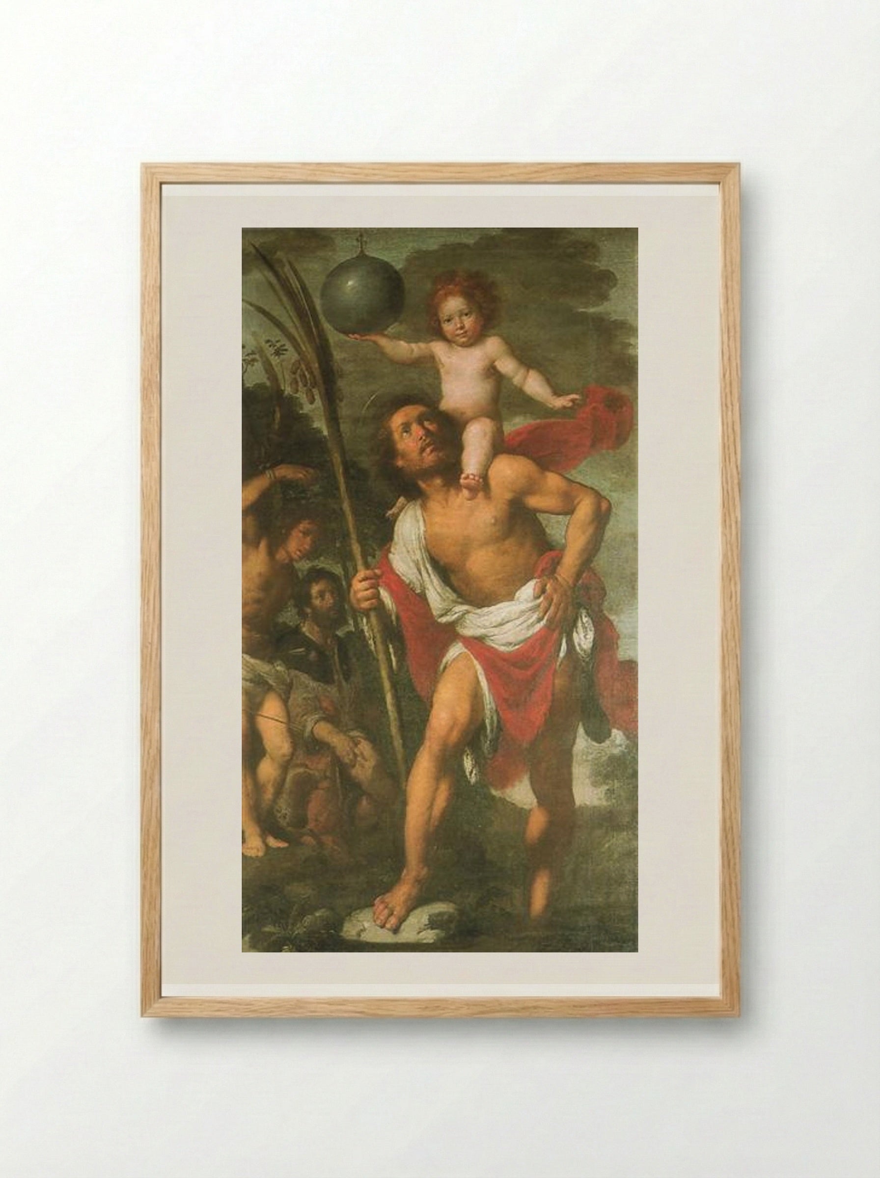 St. Christopher, St. Sebastian, and St. Roch - Bernardo Strozzi - Framed Print Wood