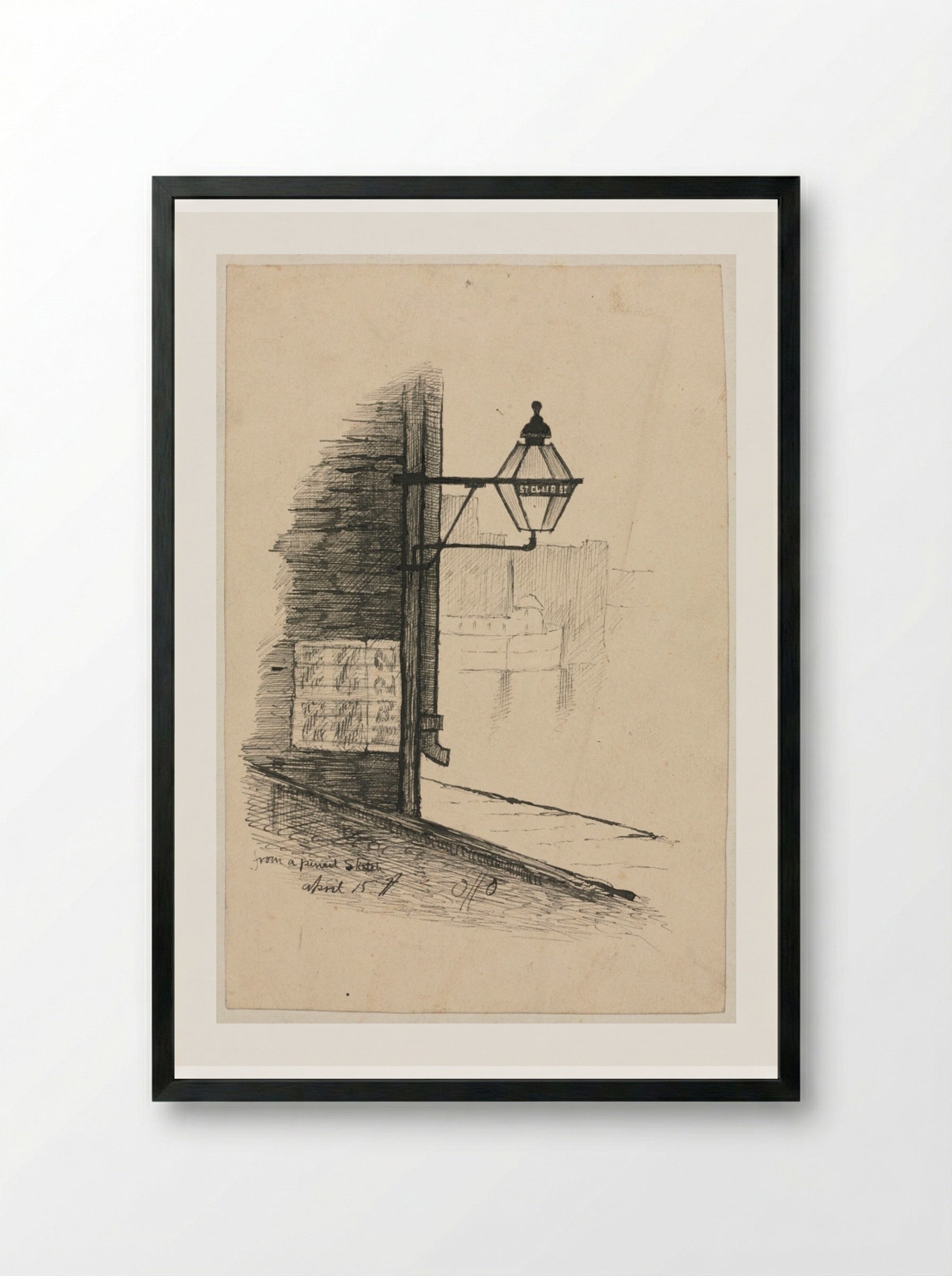 St. Clair Street, Cleveland - Otto H. Bacher - Framed Print Black