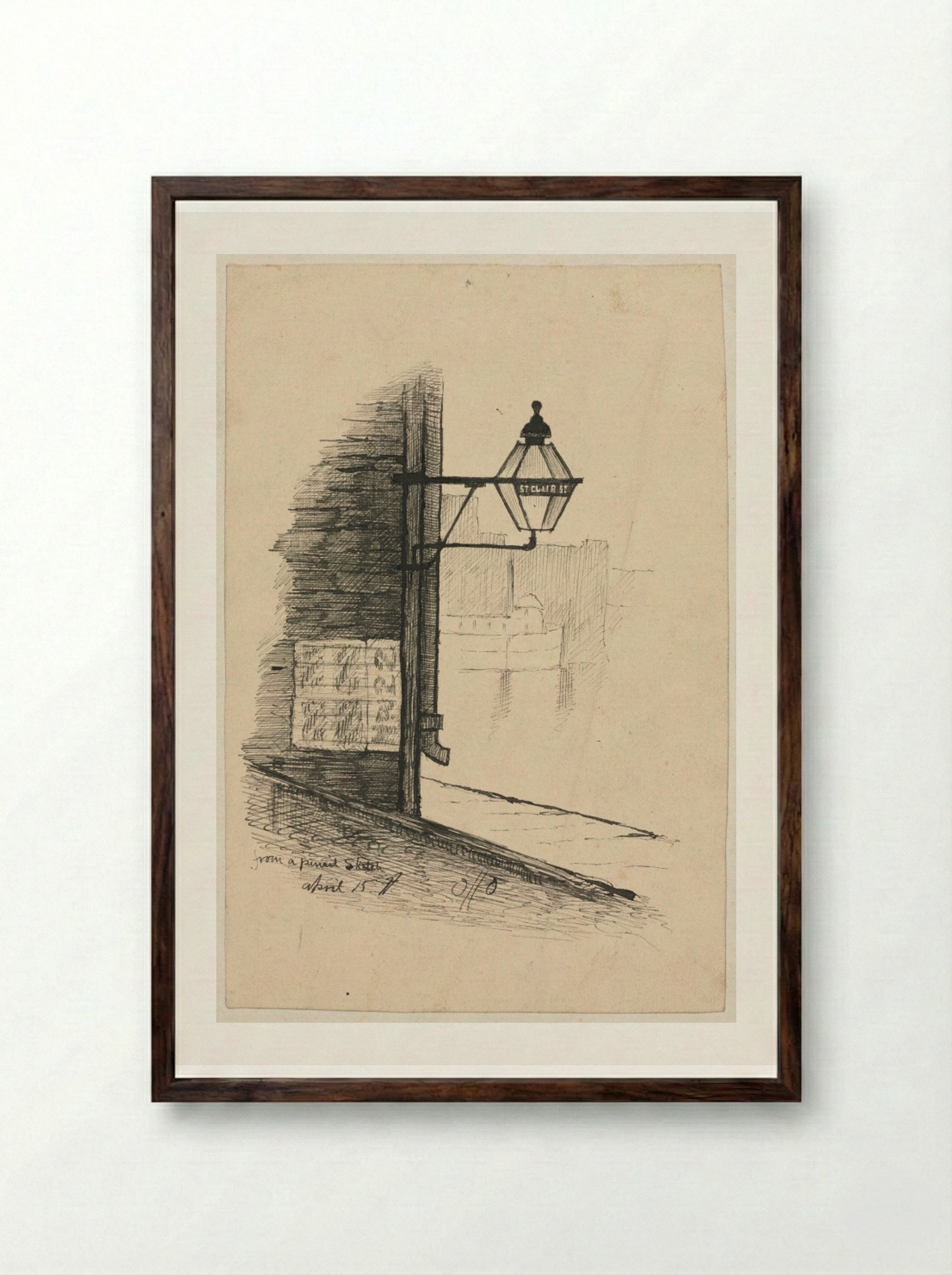 St. Clair Street, Cleveland - Otto H. Bacher - Framed Print Dark Wood