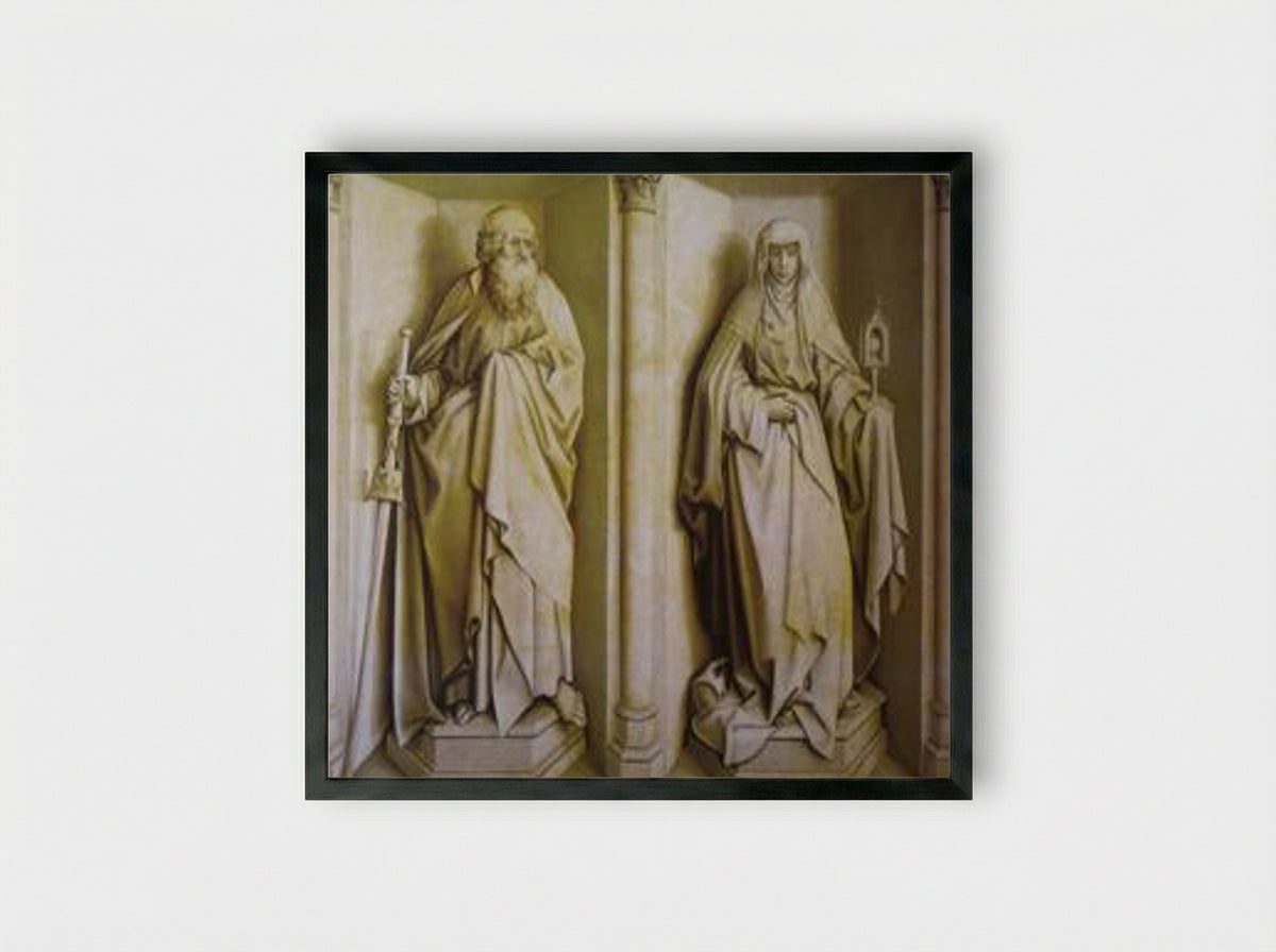 St. James the Great and St. Clare - Rogier van der Weyden - Framed Print Black