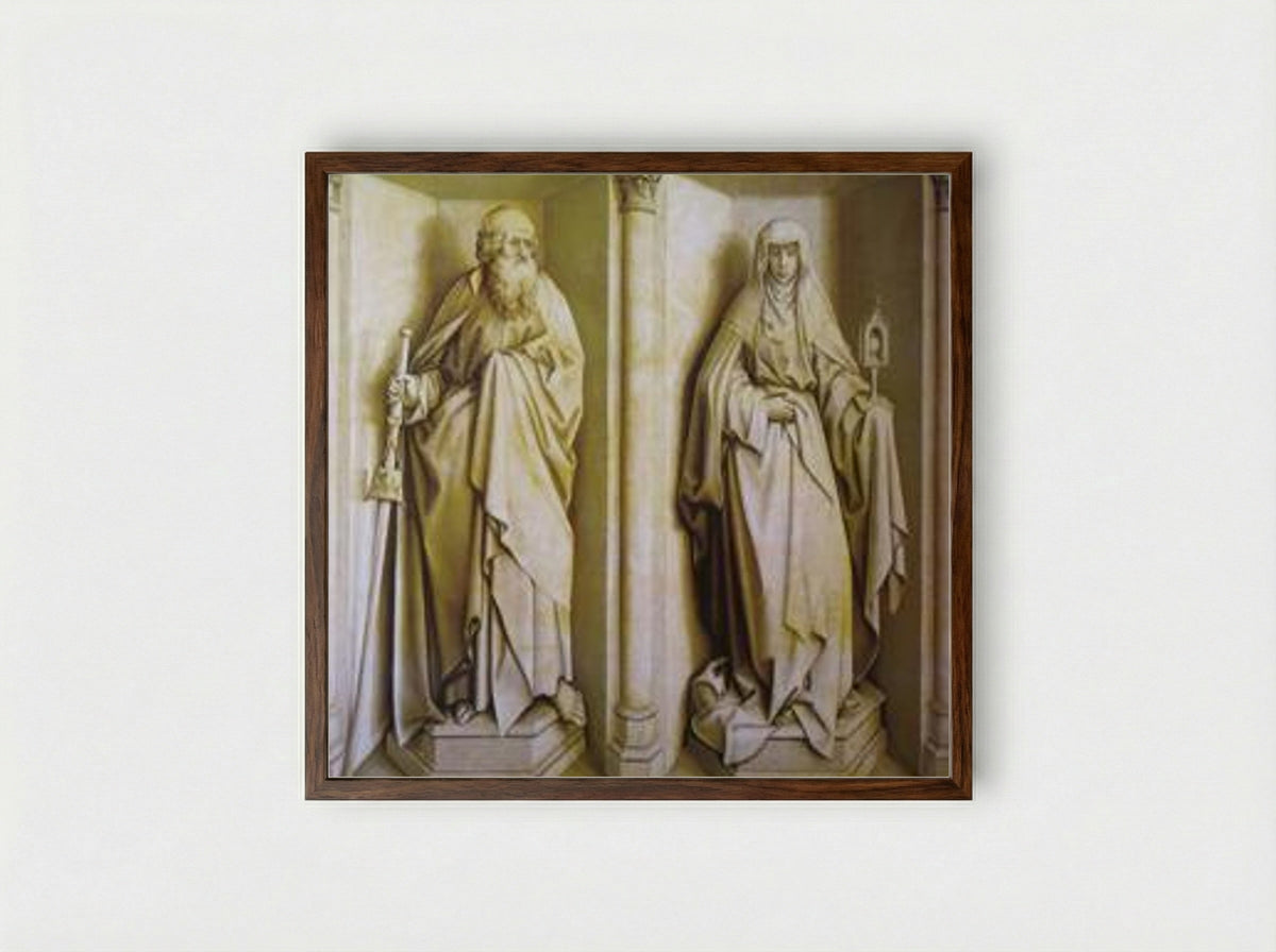 St. James the Great and St. Clare - Rogier van der Weyden - Framed Print Dark Wood