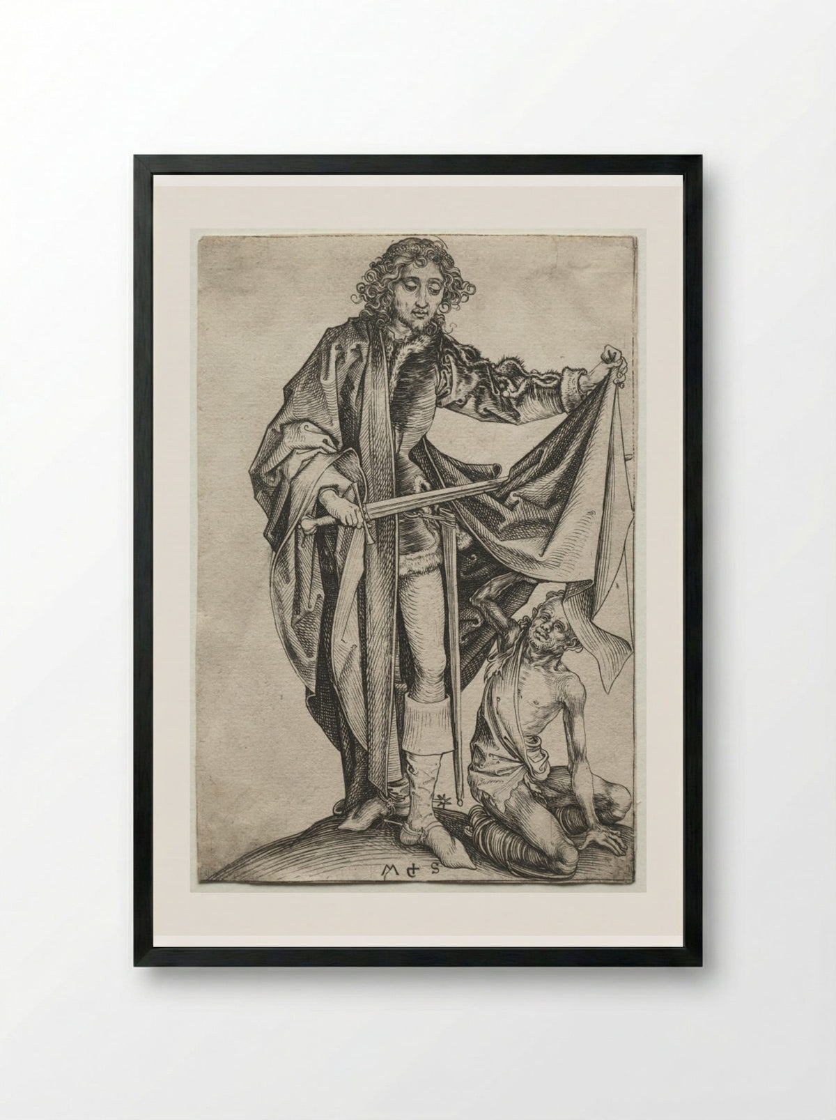 St. Martin - Martin Schongauer - Framed Print Black