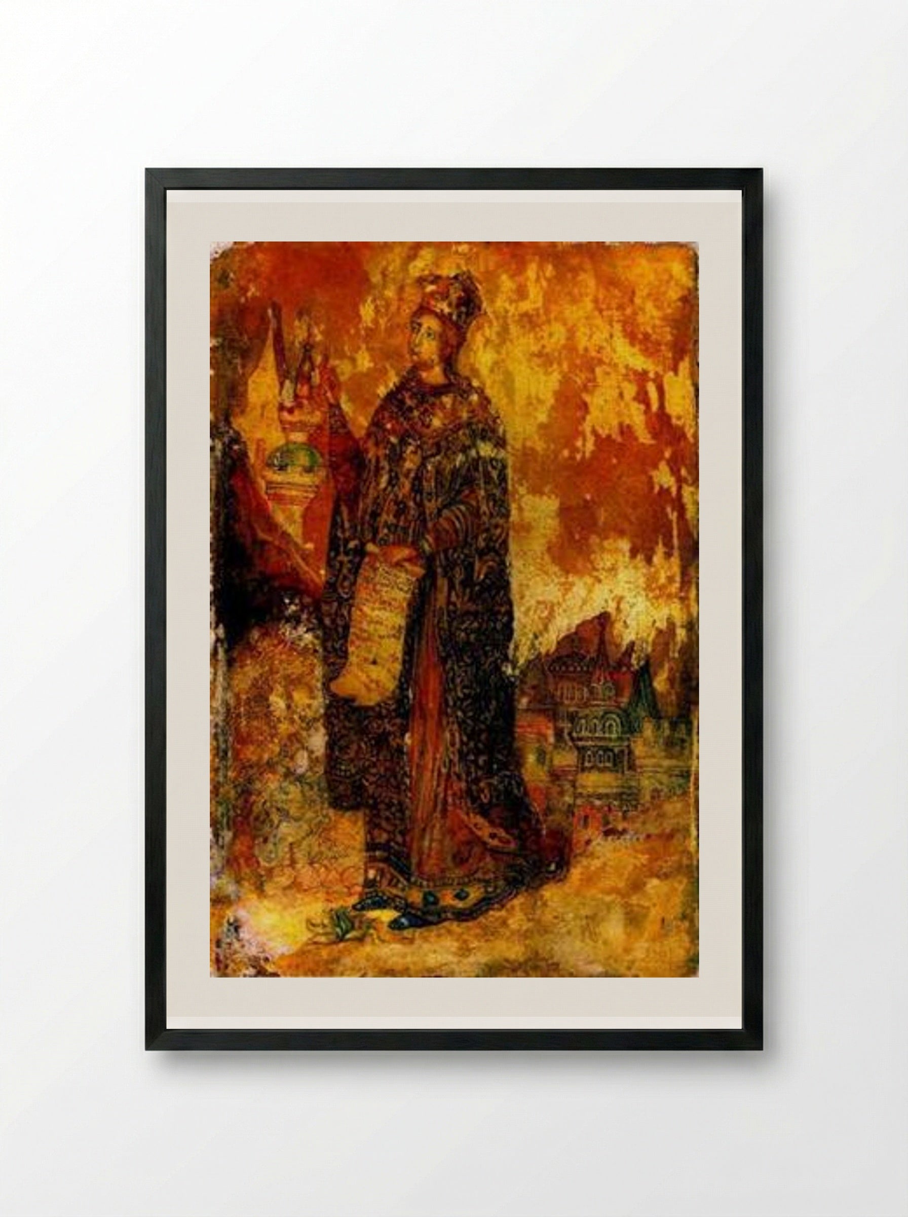 St. Catherine - Pavel Filonov - Framed Print Black