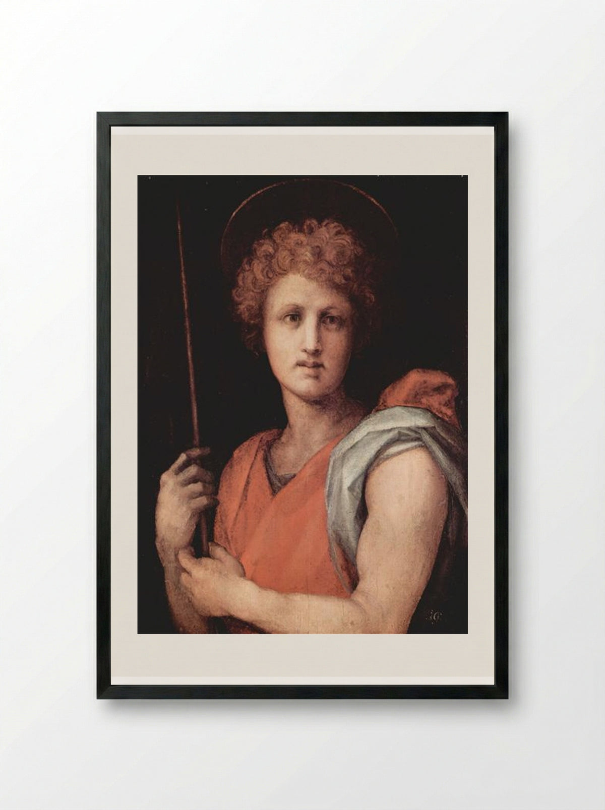 St. Sebastian - Jacopo Pontormo - Framed Print Black