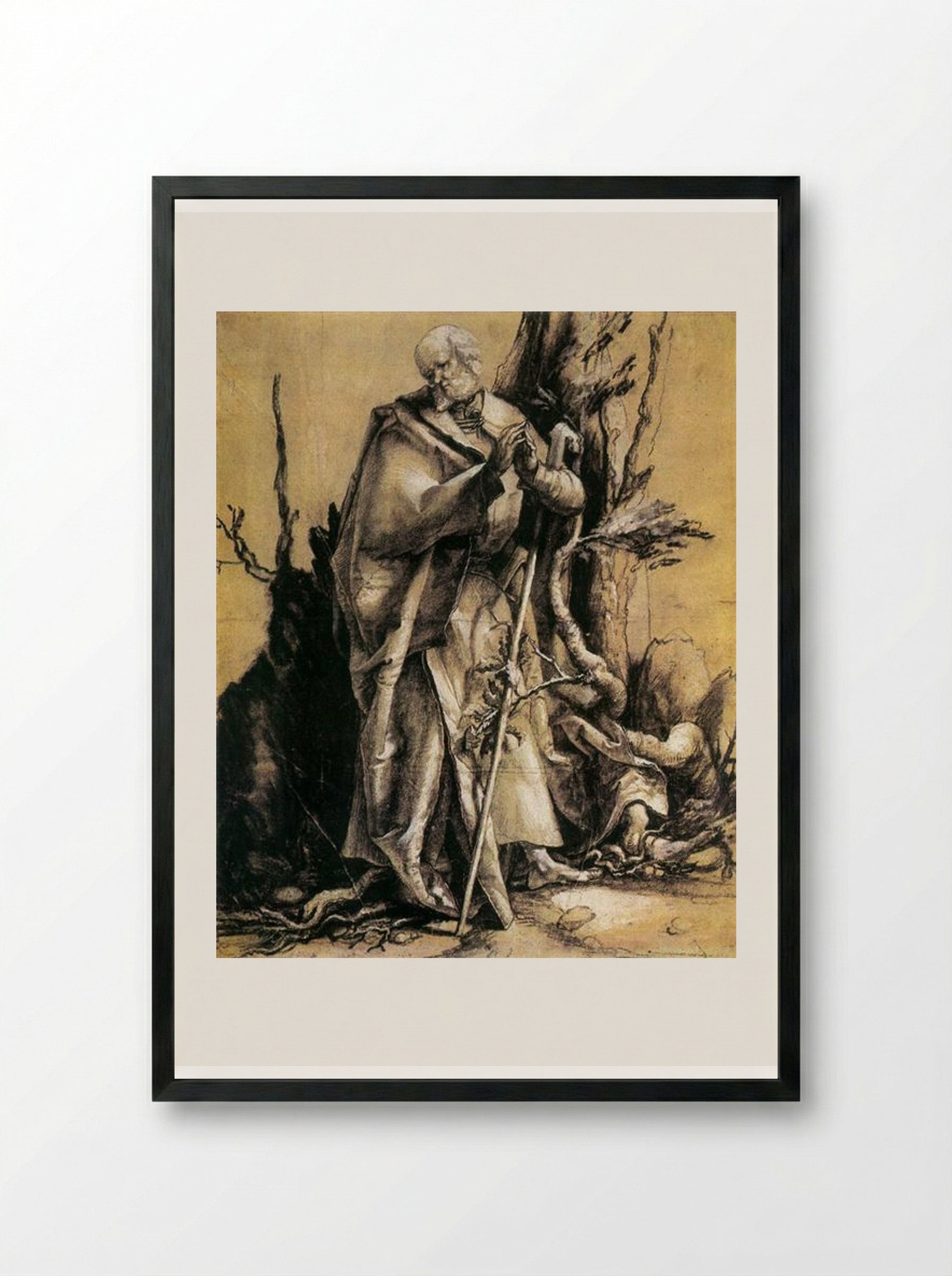 St. John in the Forest - Matthias Grünewald - Framed Print Black