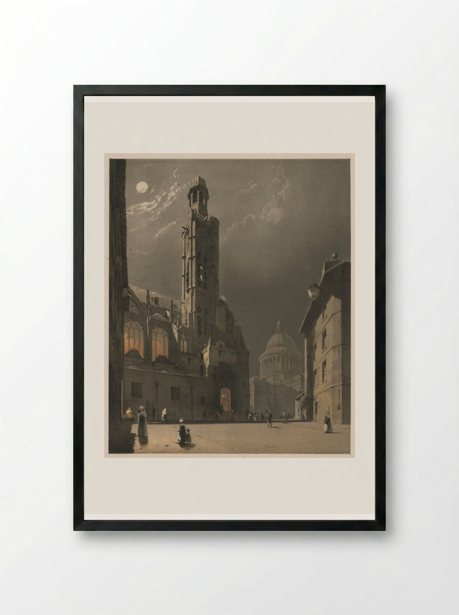 St. Etienne du Mont and the Pantheon, Paris - Thomas Shotter Boys - Framed Print Black
