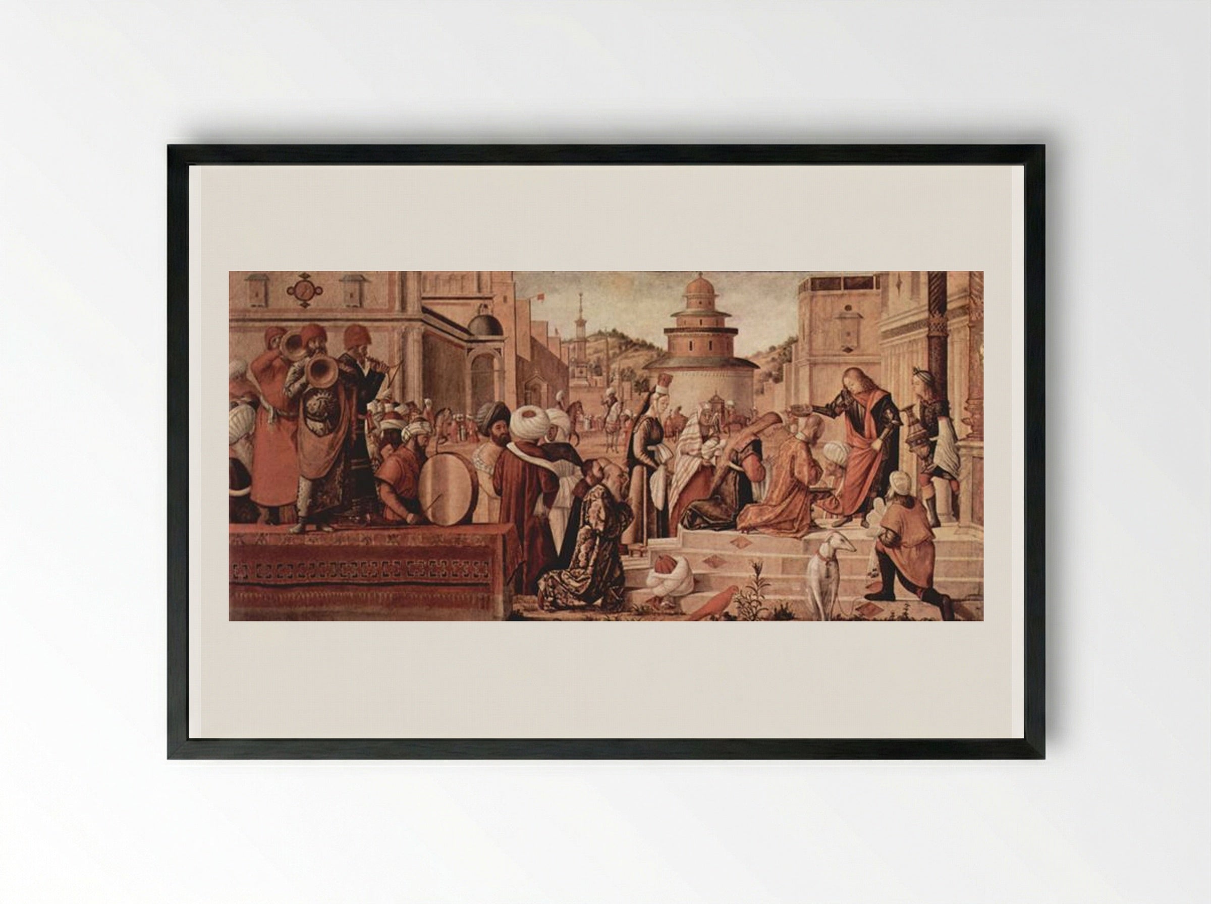 St. George Baptising the Gentile - Vittore Carpaccio - Framed Print Black