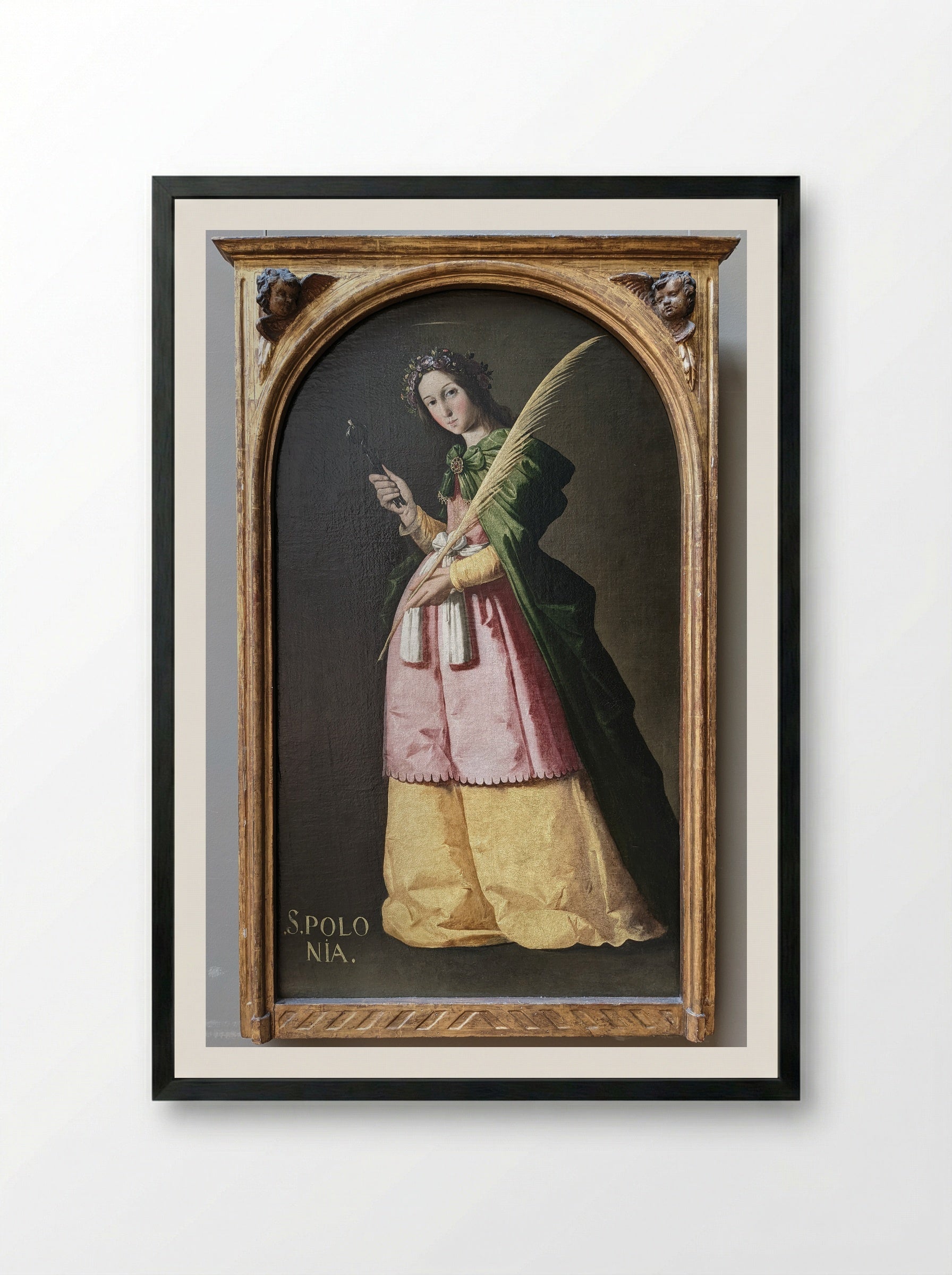 St. Apollonia - Francisco de Zurbarán - Framed Print Black