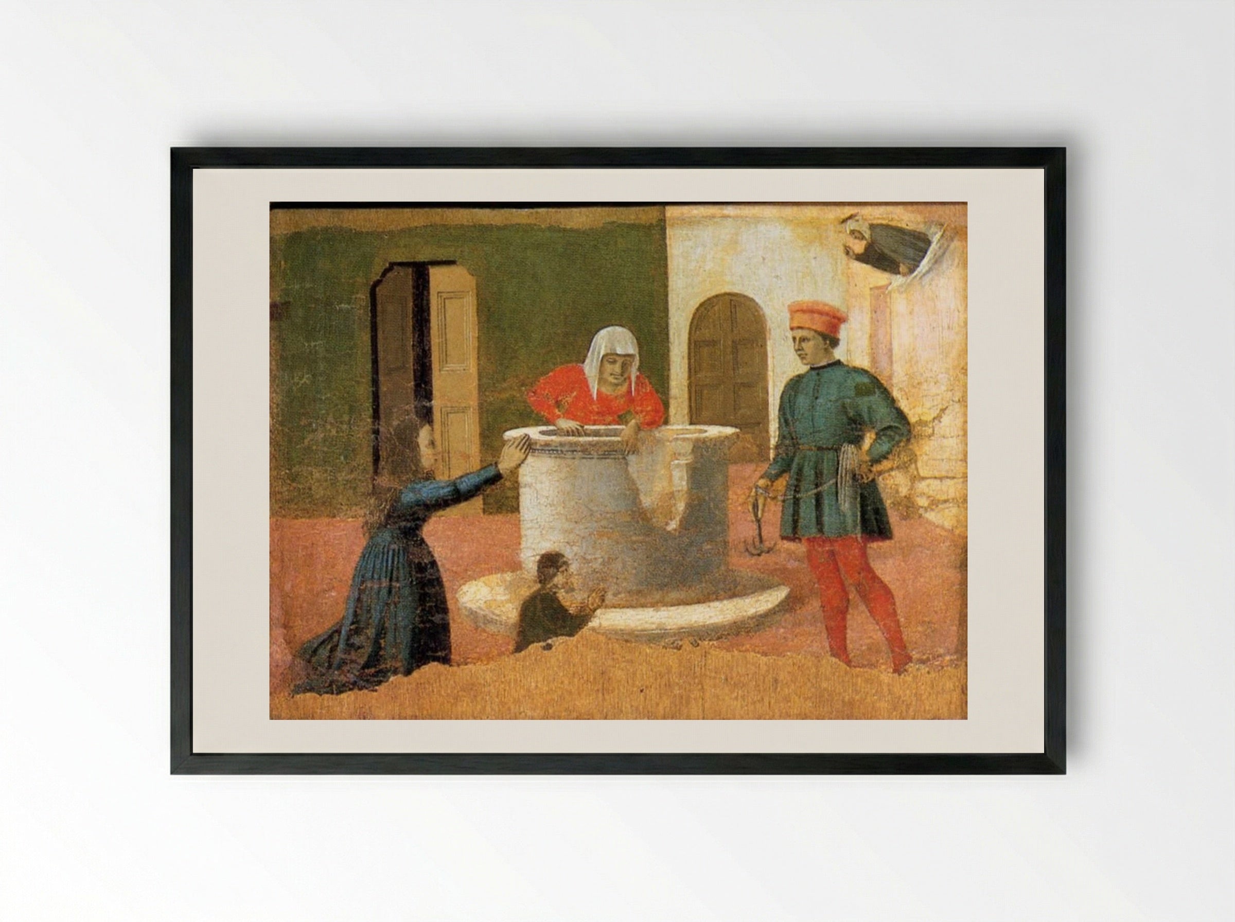 St. Elizabeth Saves a Boy - Piero della Francesca - Framed Print Black