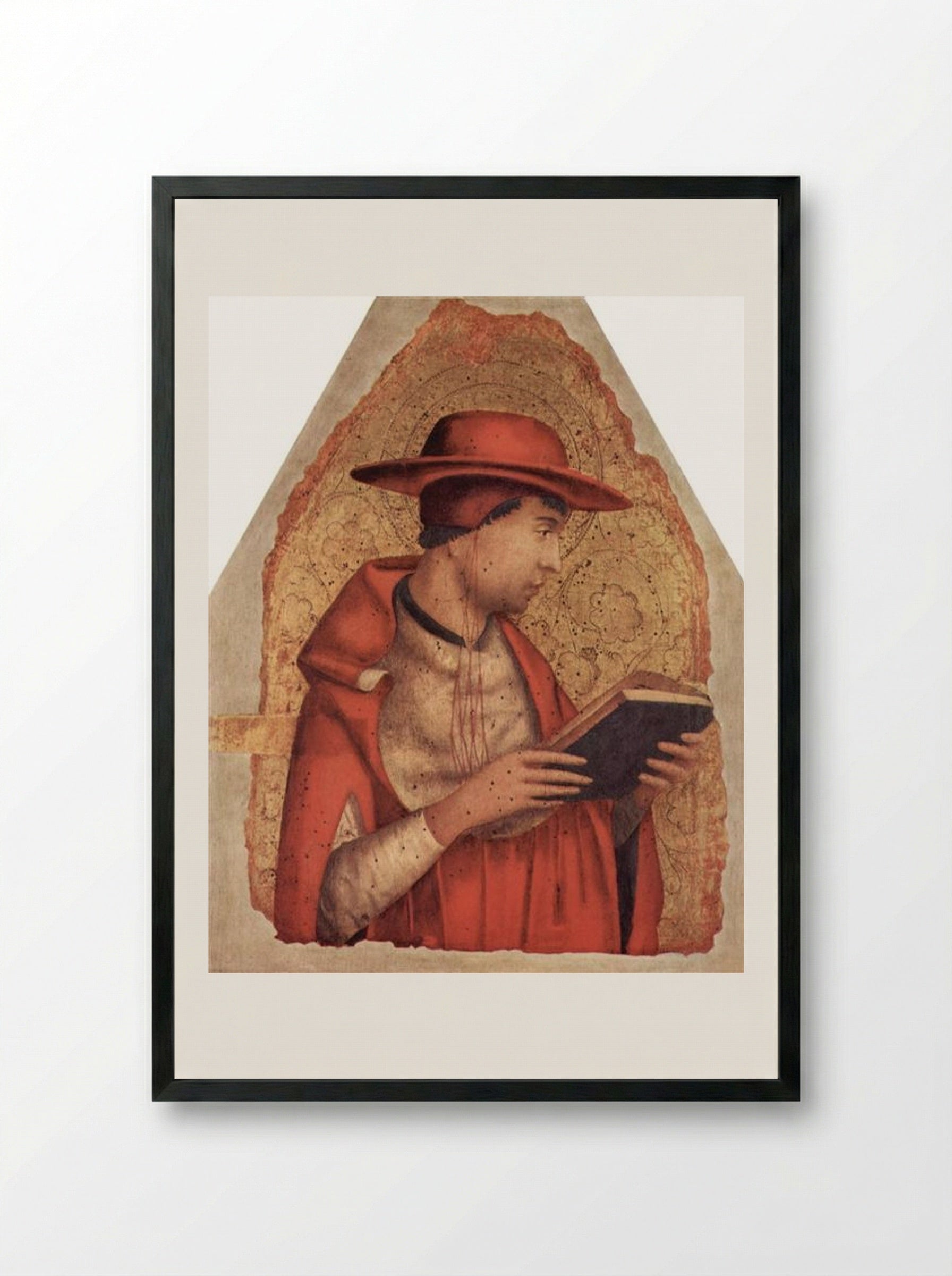 St. Jerome - Antonello da Messina - Framed Print Black