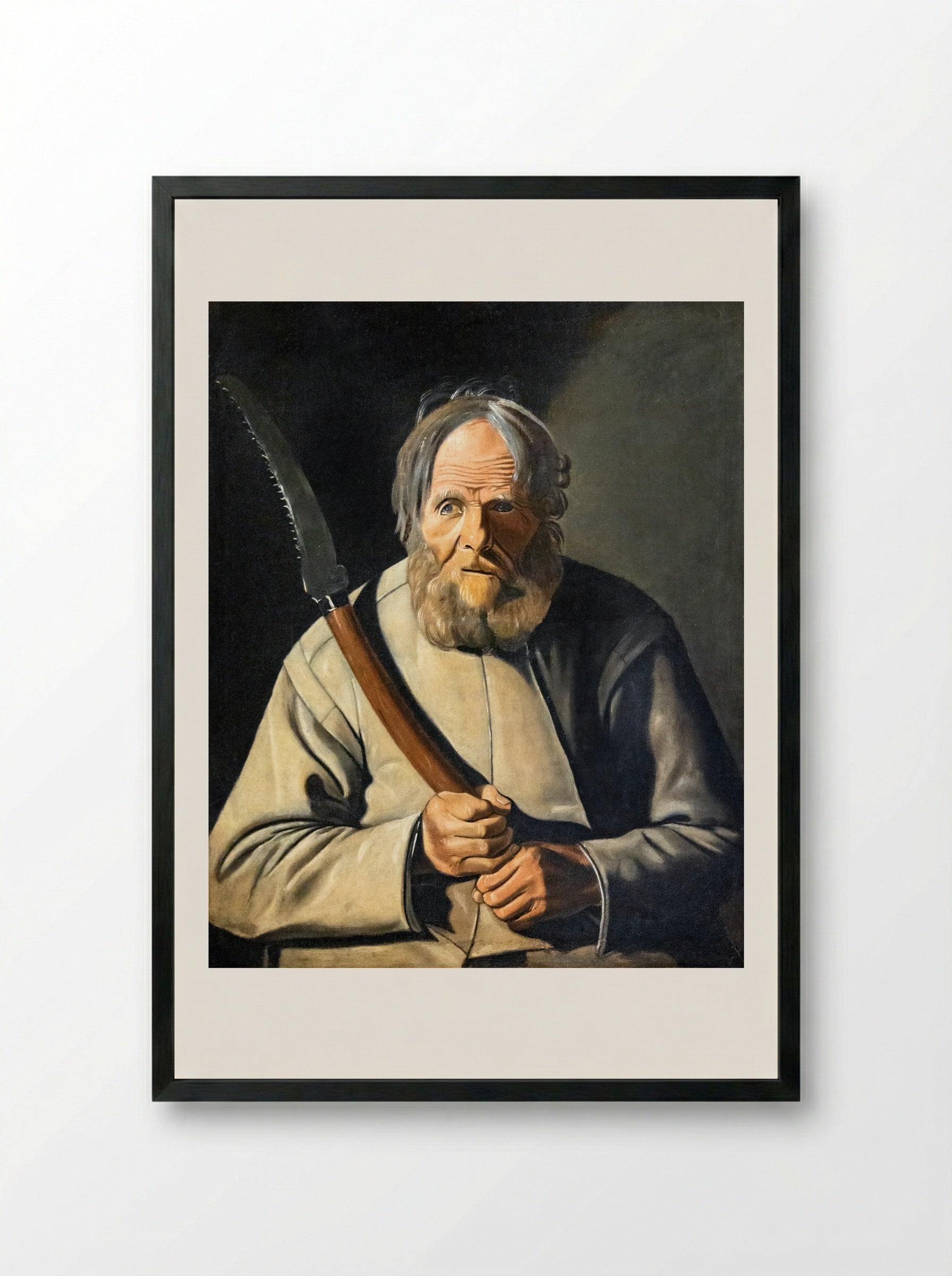 St. Simon - Georges de la Tour - Framed Print Black
