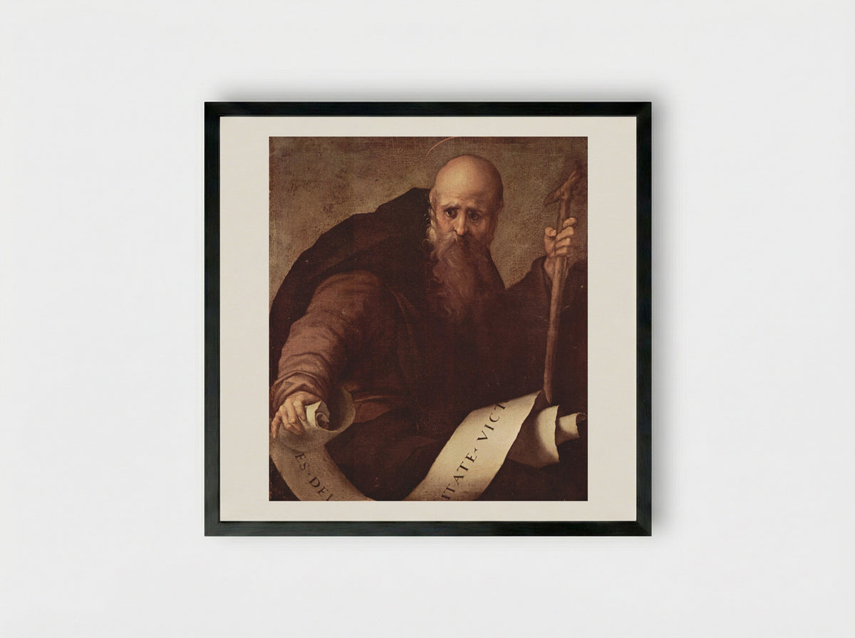 St. Anthony Abbot - Jacopo Pontormo - Framed Print Black