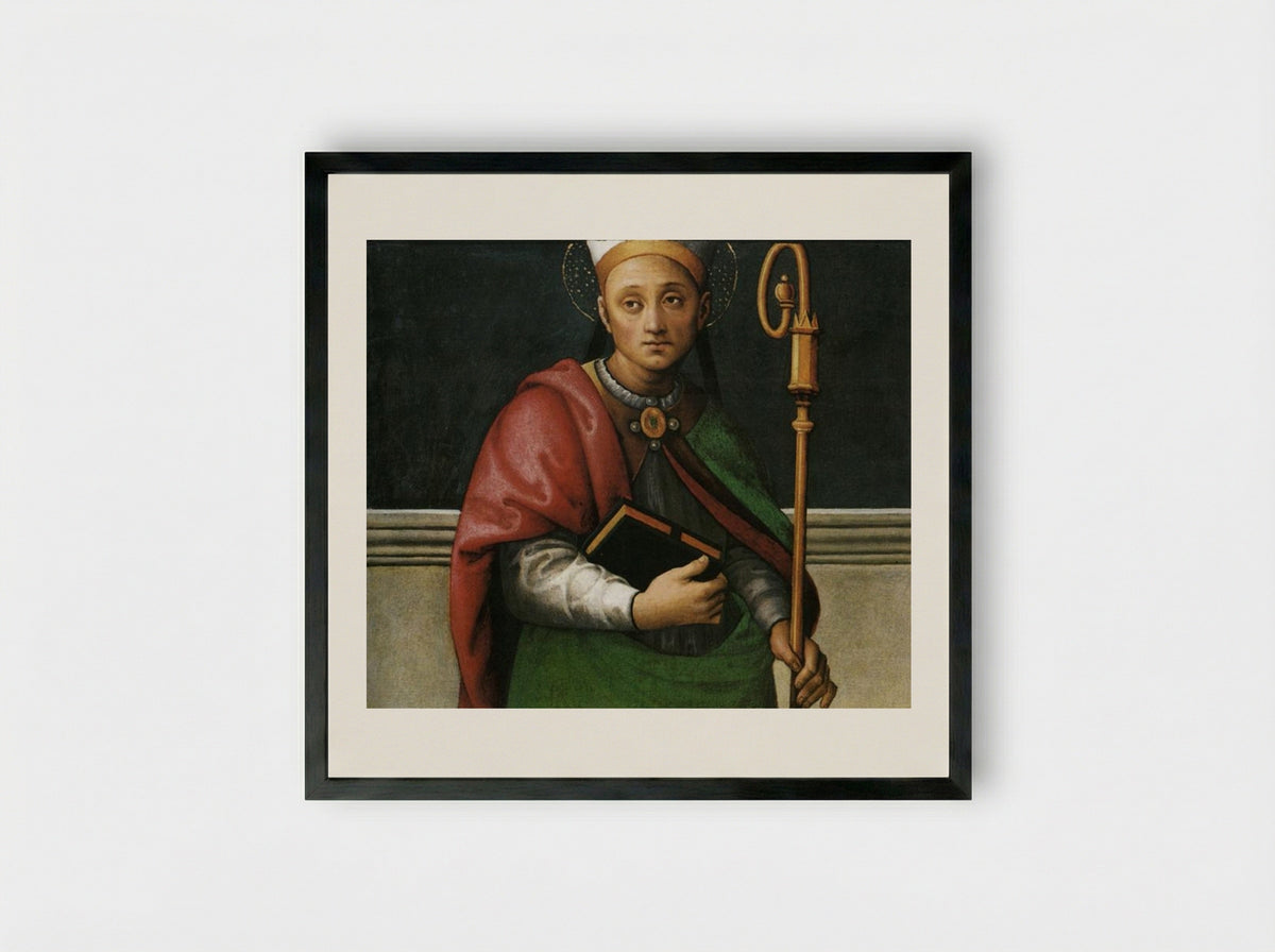 St. Ercolano - Pietro Perugino - Framed Print Black