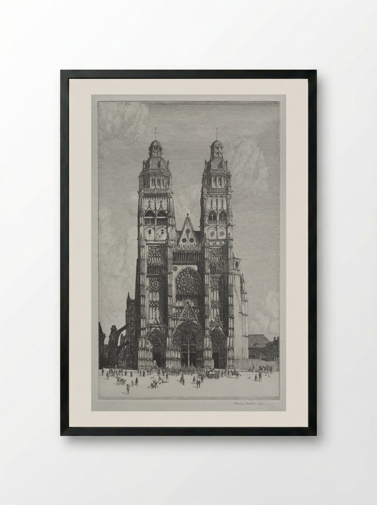 St. Gatiens, Tours - Herbert Gordon Warlow - Framed Print Black