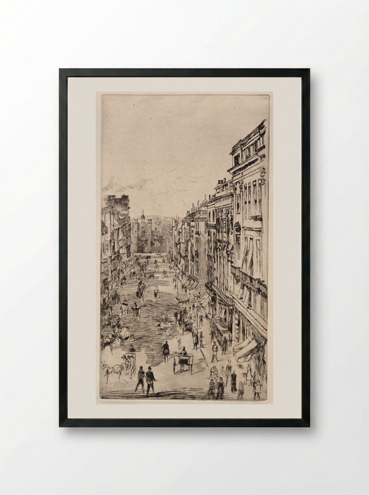 St. James Street - James McNeill Whistler - Framed Print Black