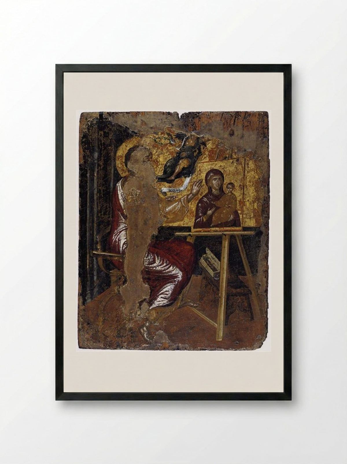 St. Luke Painting the Virgin - El Greco - Framed Print Black
