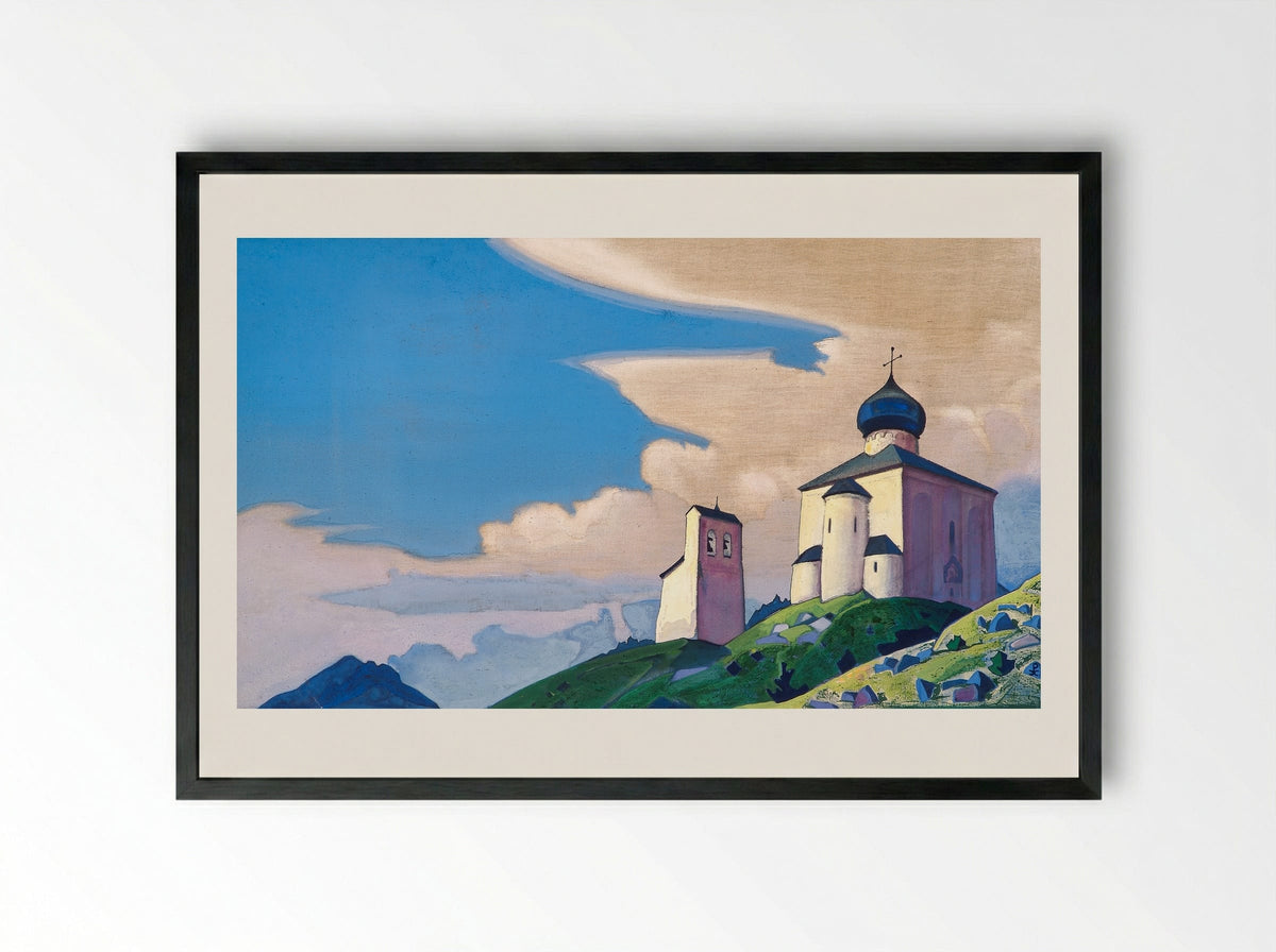 St. Sergius Hermitage - Nicholas Roerich - Framed Print Black