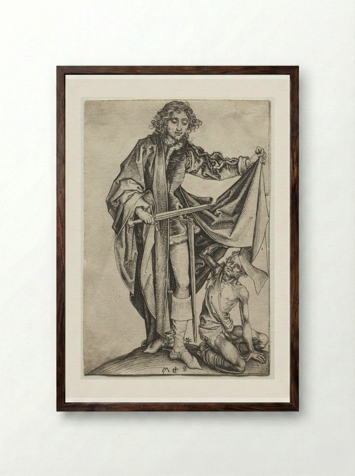 St. Martin - Martin Schongauer - Framed Print Dark Wood