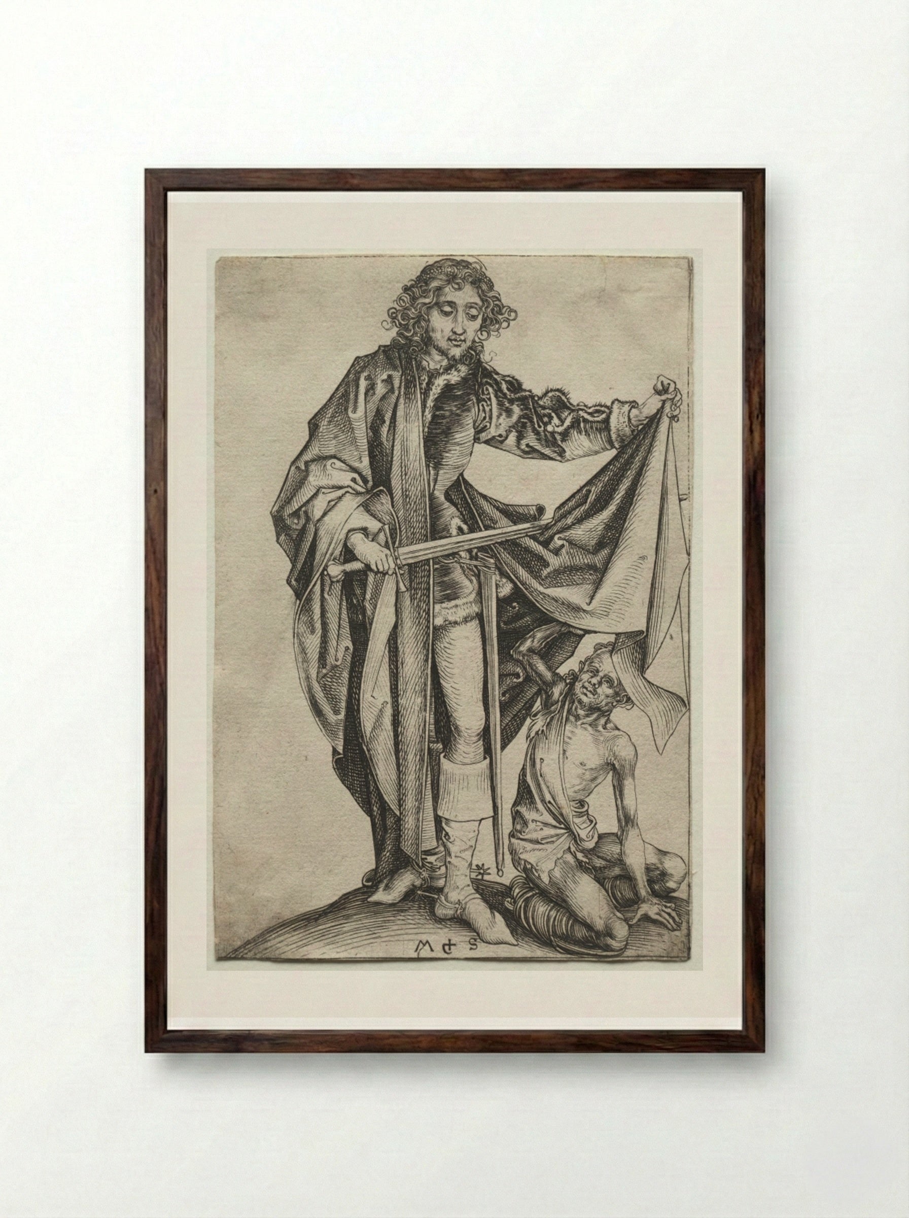 St. Martin - Martin Schongauer - Framed Print Dark Wood