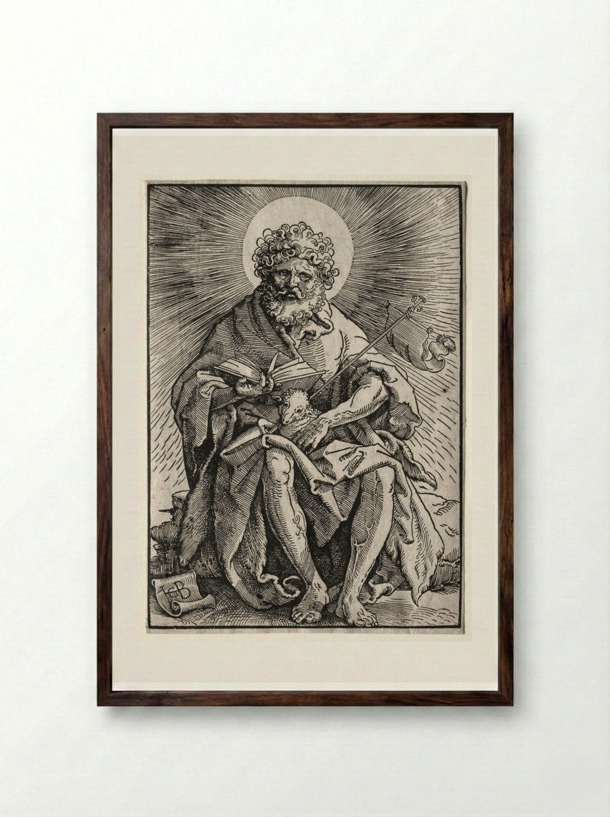 St. John the Baptist - Hans Baldung - Framed Print Dark Wood