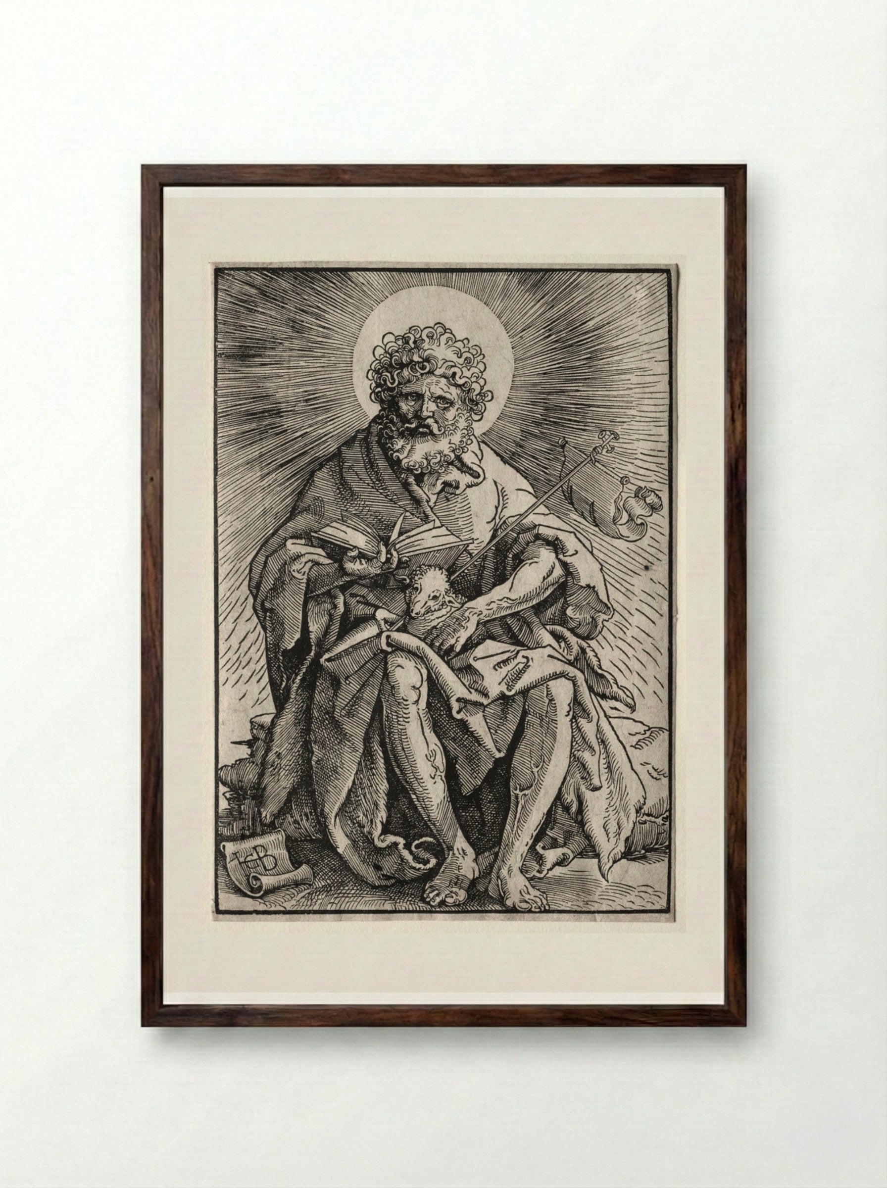 St. John the Baptist - Hans Baldung - Framed Print Dark Wood