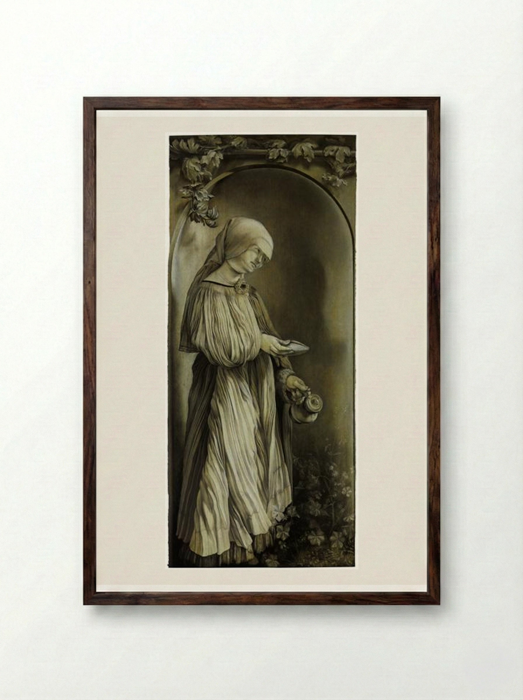 St. Elizabeth of Hungary - Matthias Grünewald - Framed Print Dark Wood