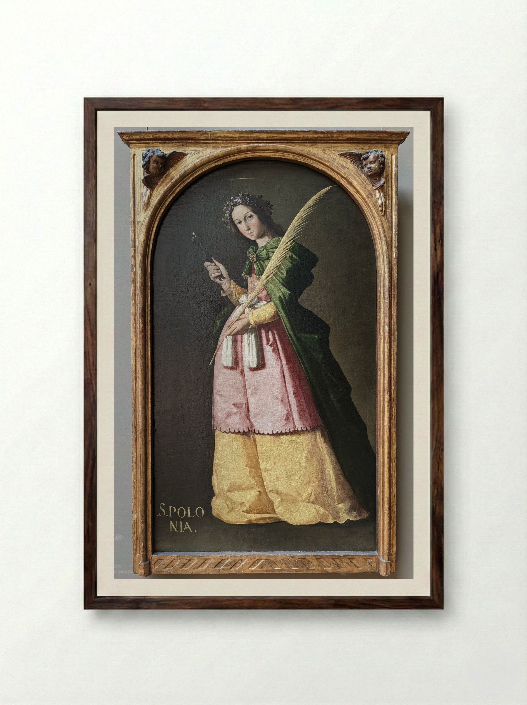 St. Apollonia - Francisco de Zurbarán - Framed Print Dark Wood