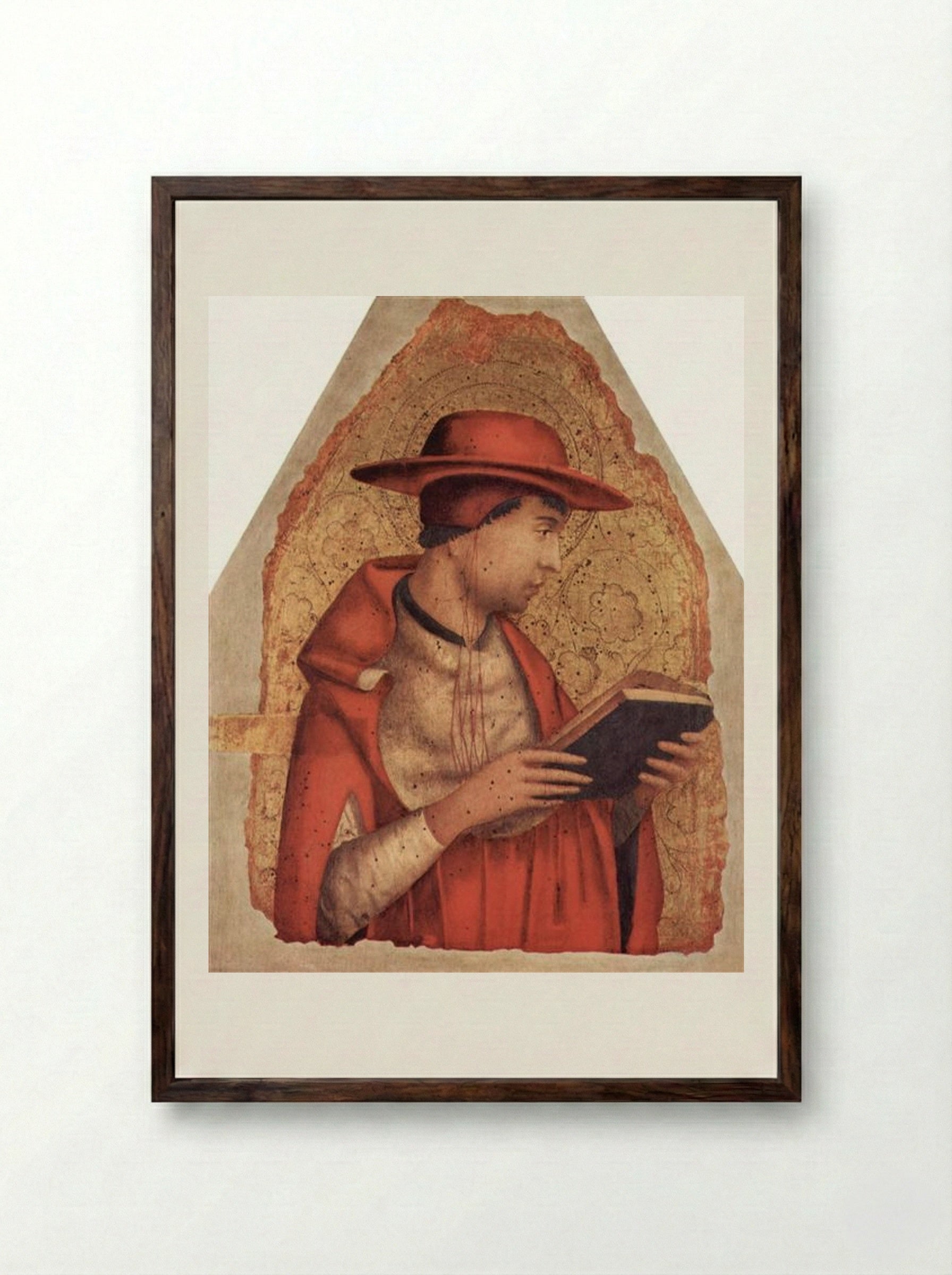 St. Jerome - Antonello da Messina - Framed Print Dark Wood