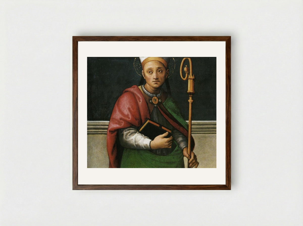 St. Ercolano - Pietro Perugino - Framed Print Dark Wood
